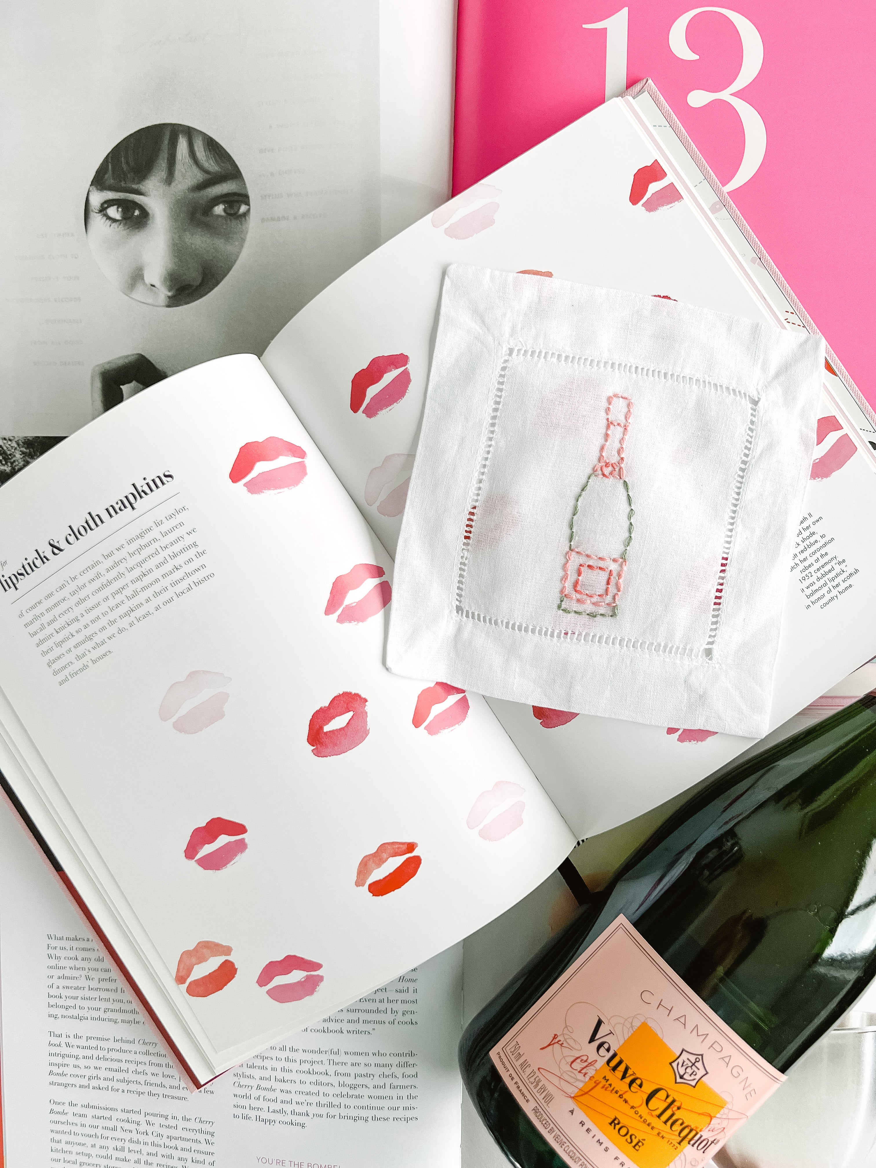 DIY: Embroidered Champagne Cocktail Napkins