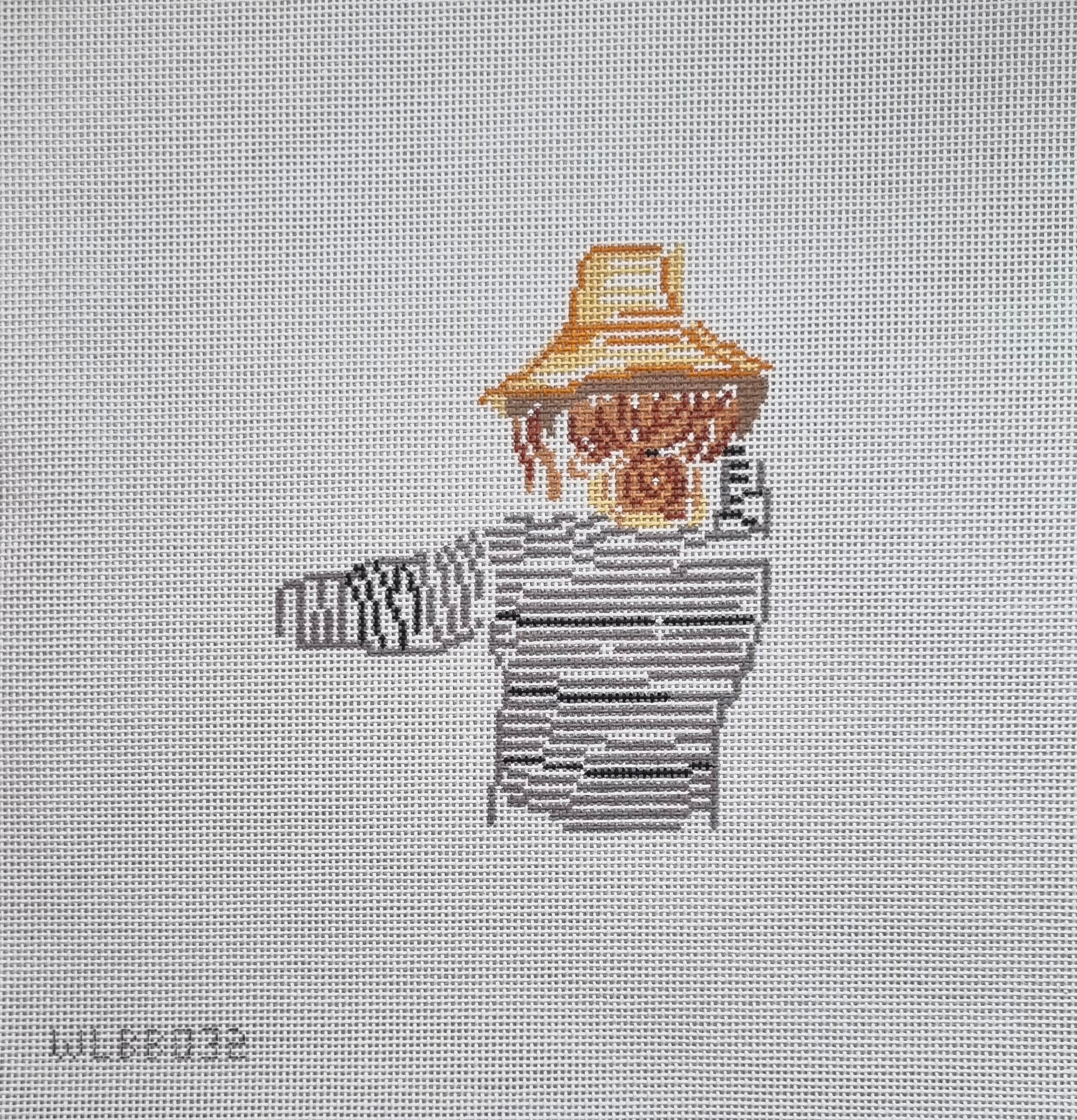 Needlepoint Canvas: Girl in Stripes