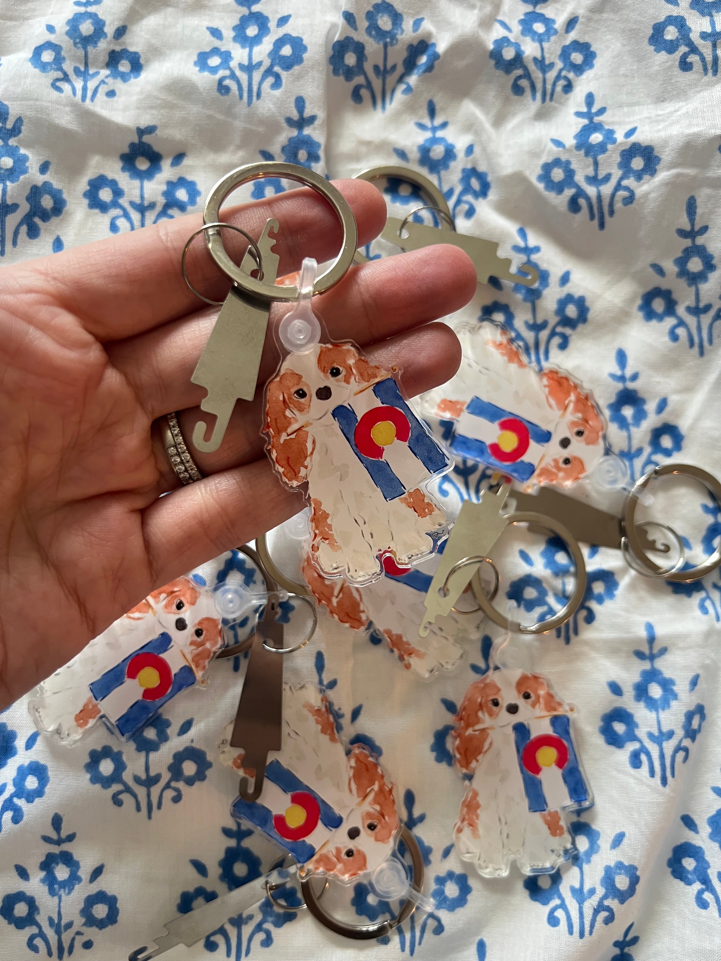 Keychain & Needle Threader: Denver Pup