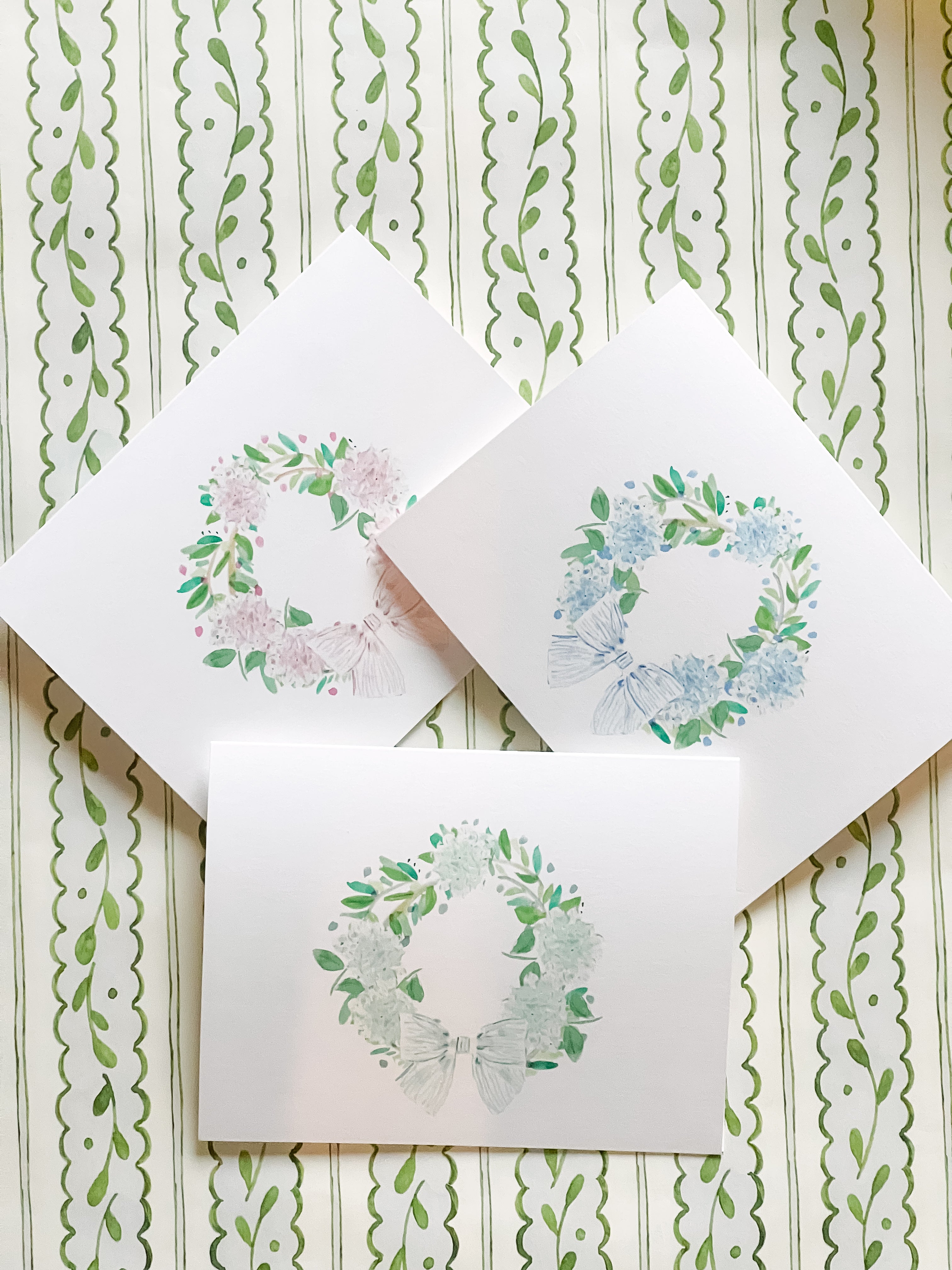 Greeting Card: Mixed Pack - Hydrangea Wreaths