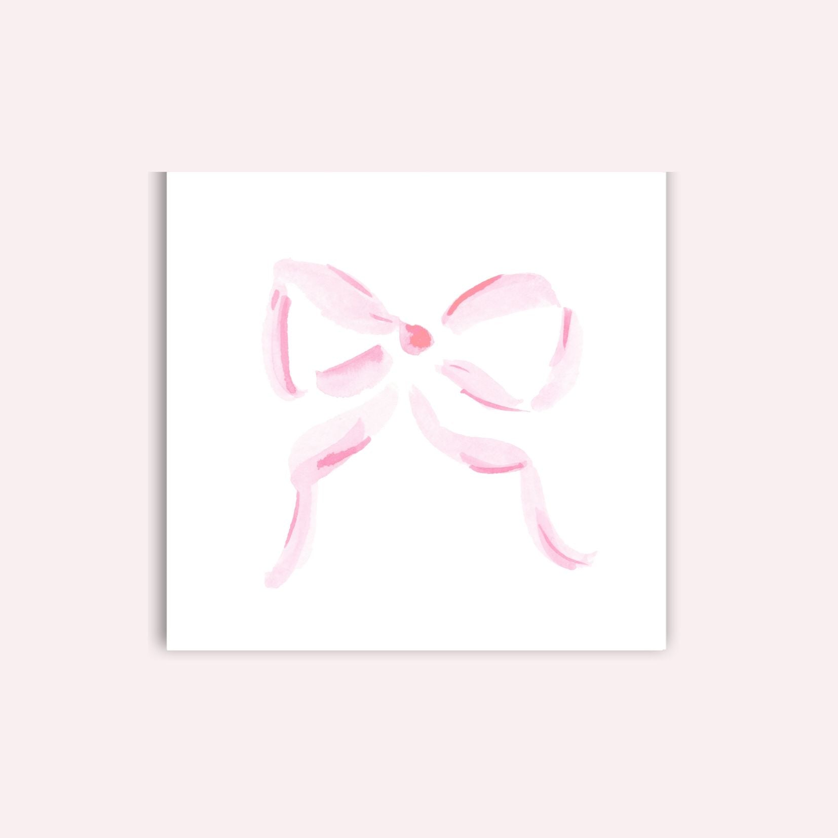 Square watercolor bow notepad