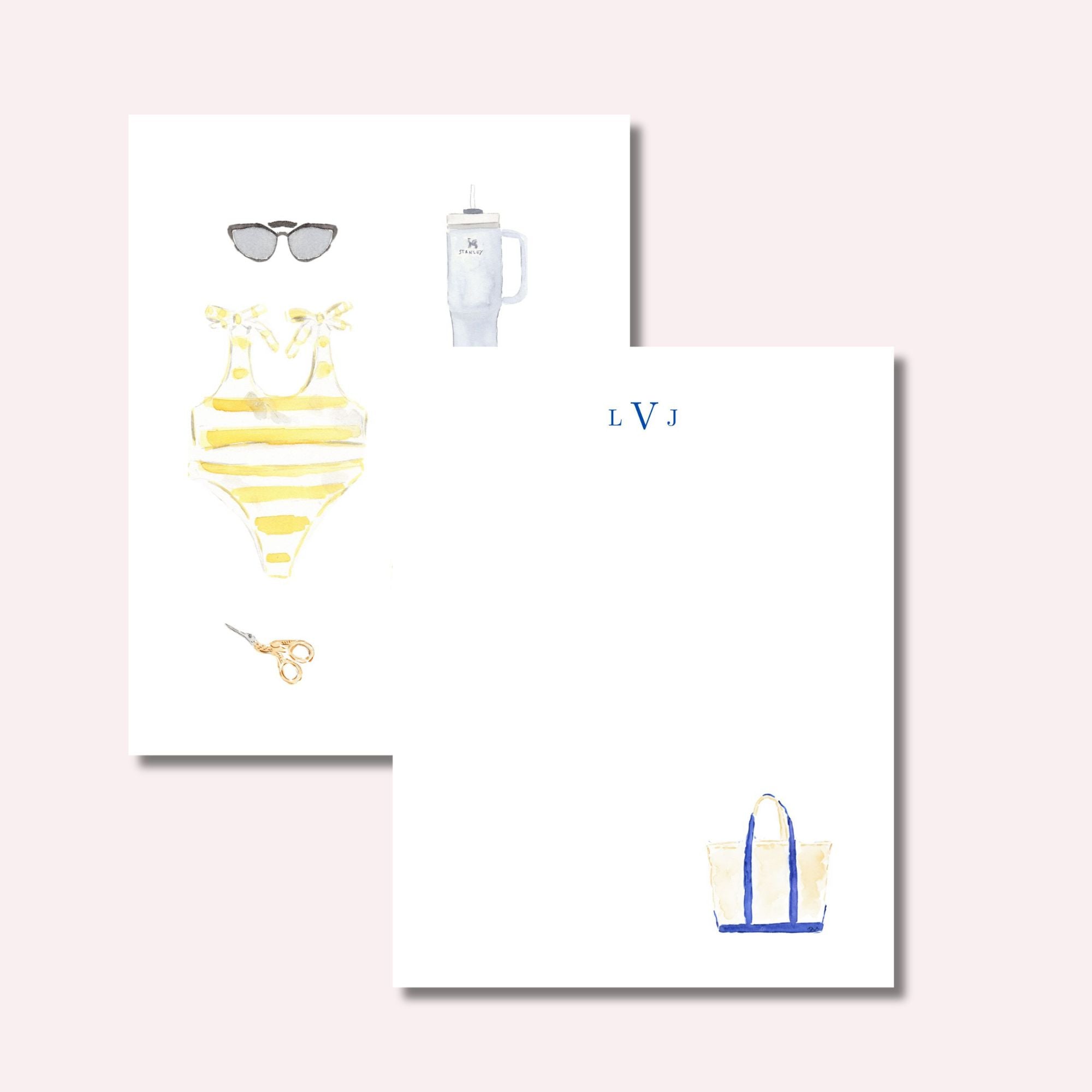 Custom Stationery: Beach & Blue Tote