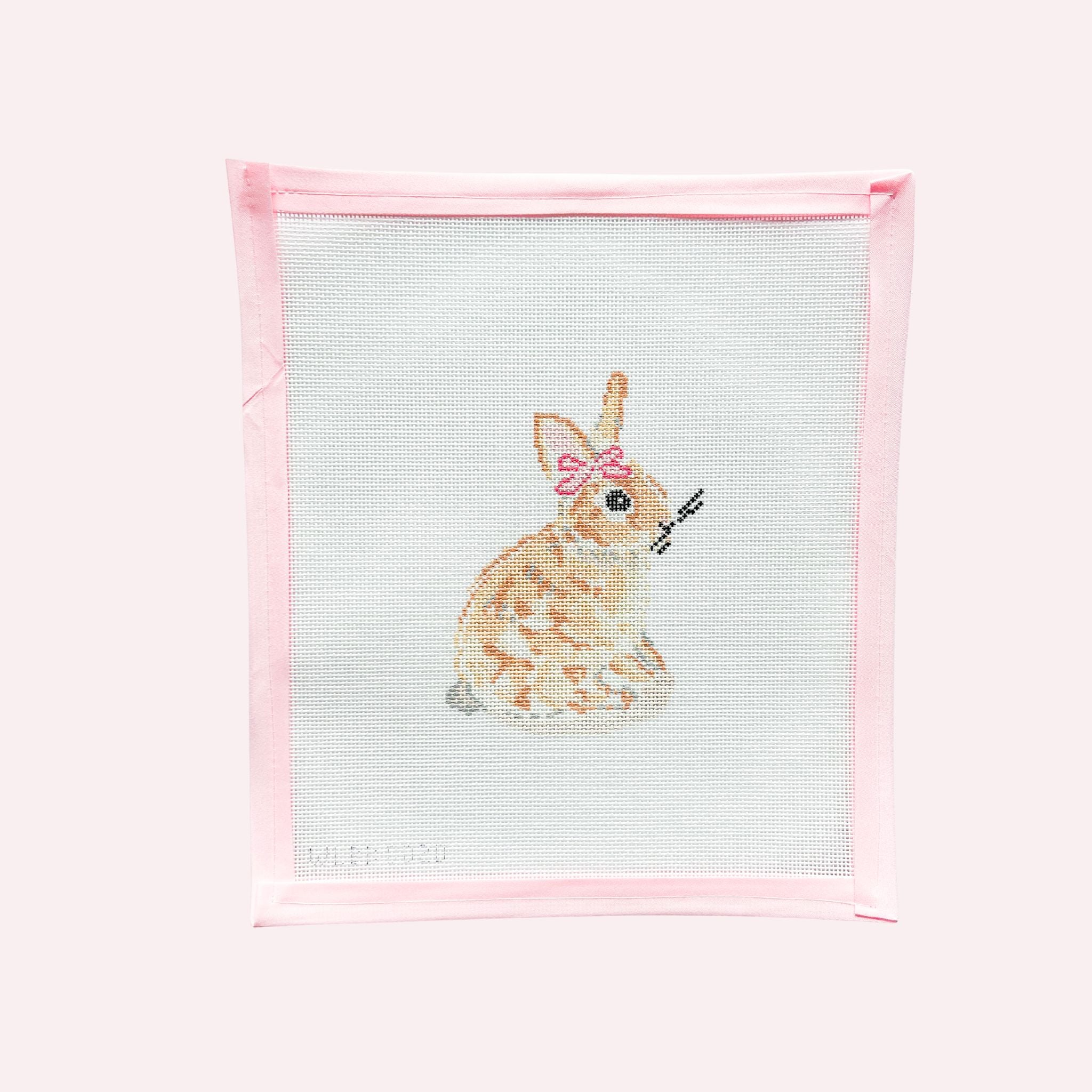 Needlepoint Canvas: Bunny with Pink Bow