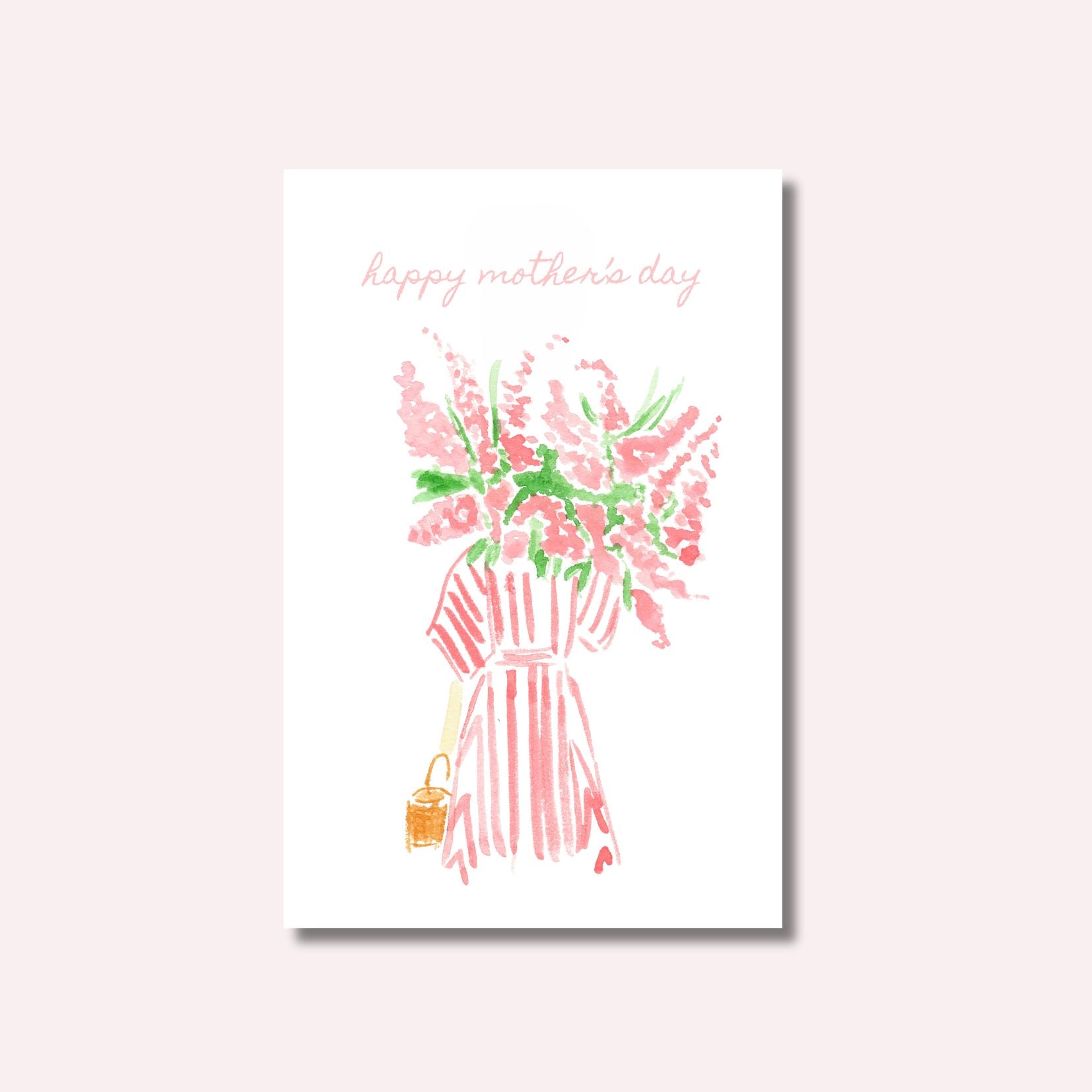 Greeting Card: Mother's Day Girl with Bouquet