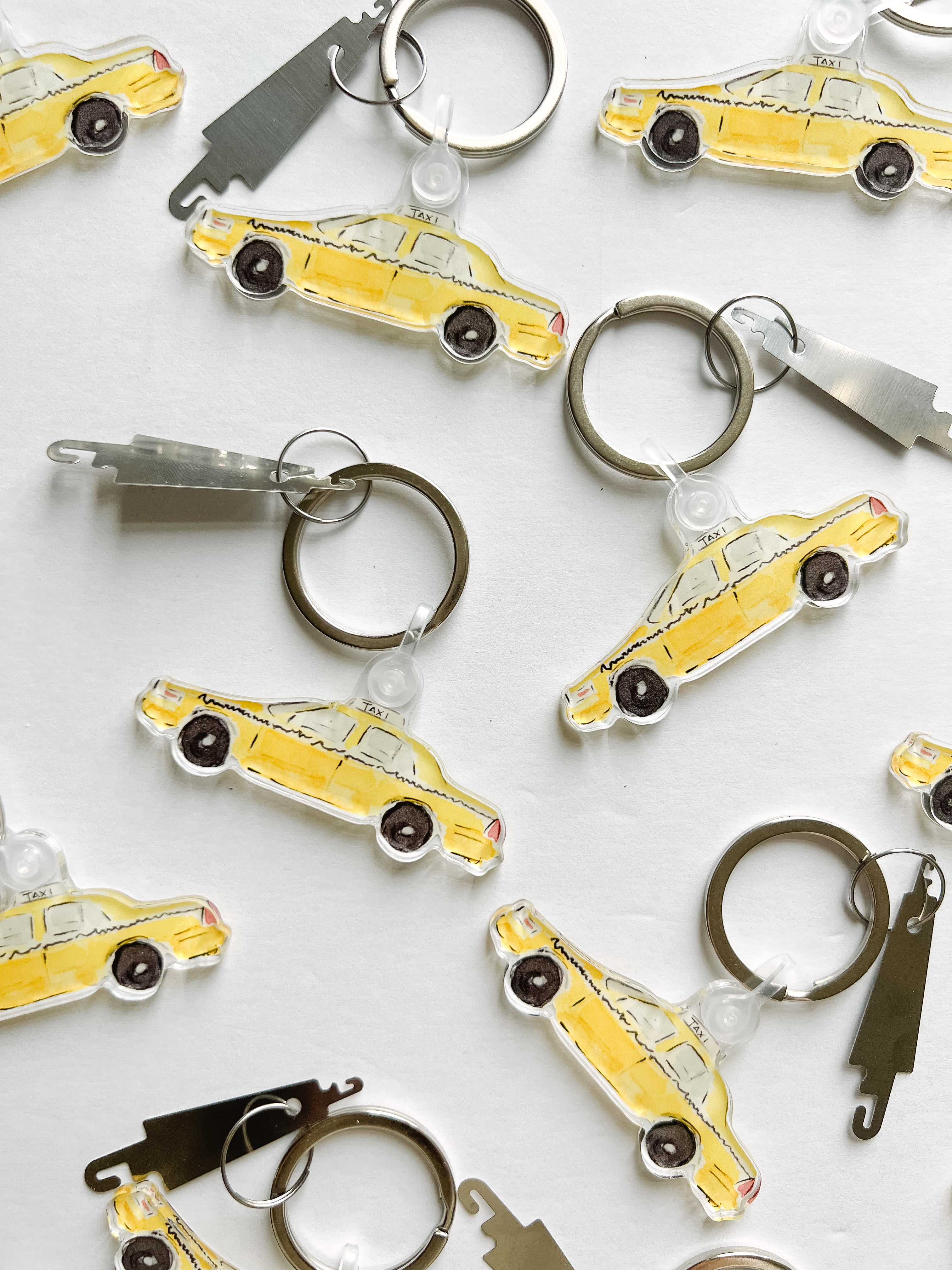 Keychain & Needle Threader: NYC Cab