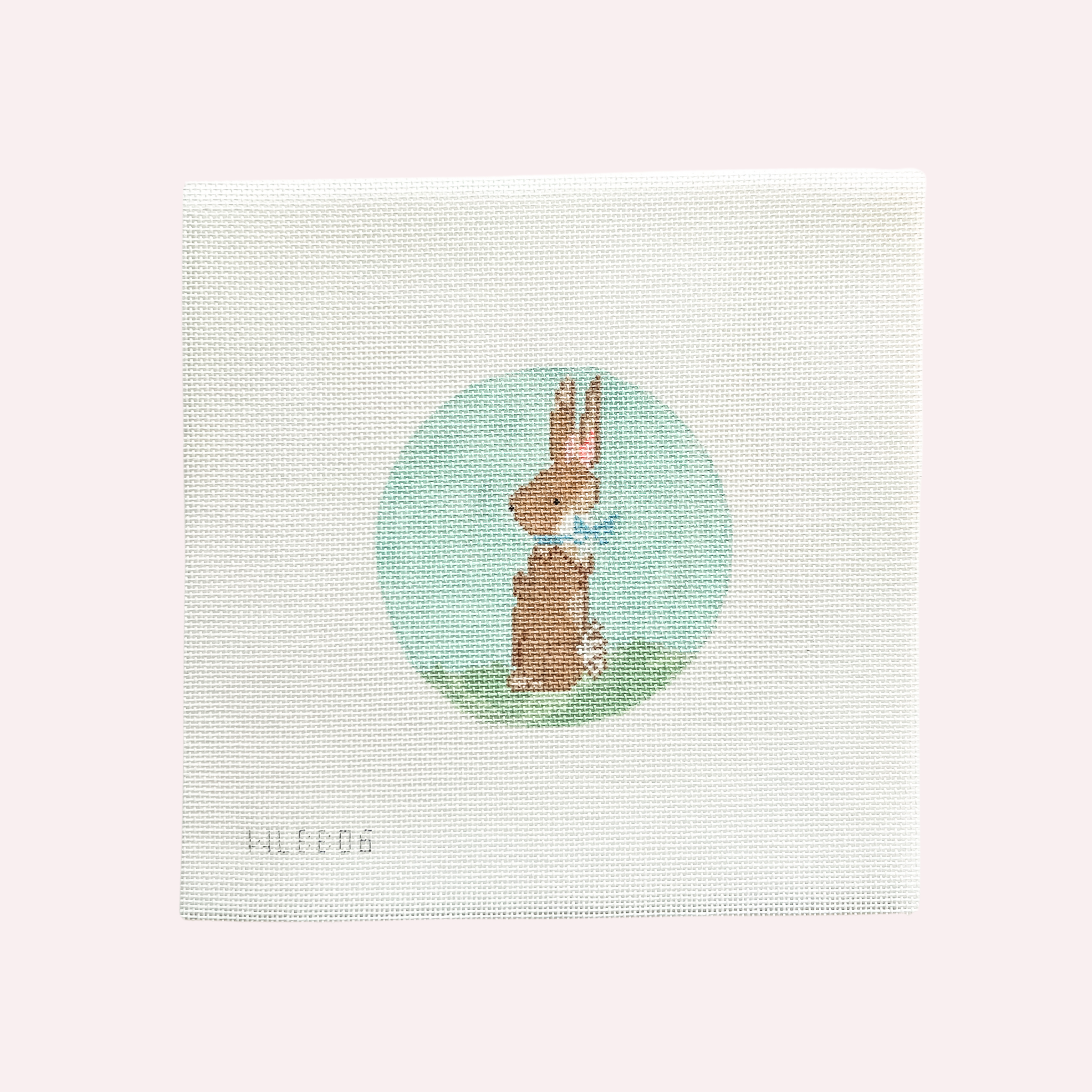 Little_Bunny with Blue Bow needlepoint canvas