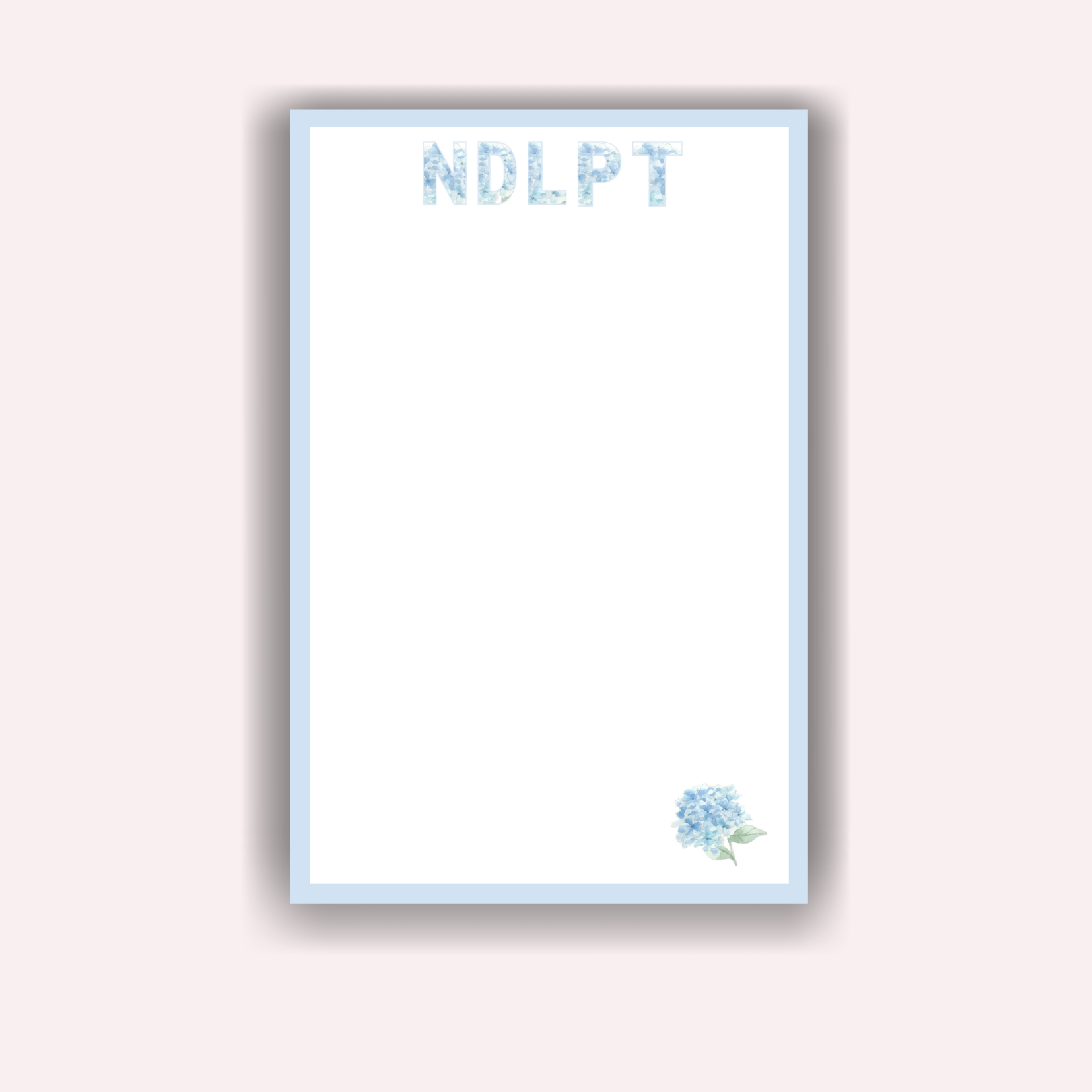 Notepad: Watercolor Hydrangea Needlepoint Notepad