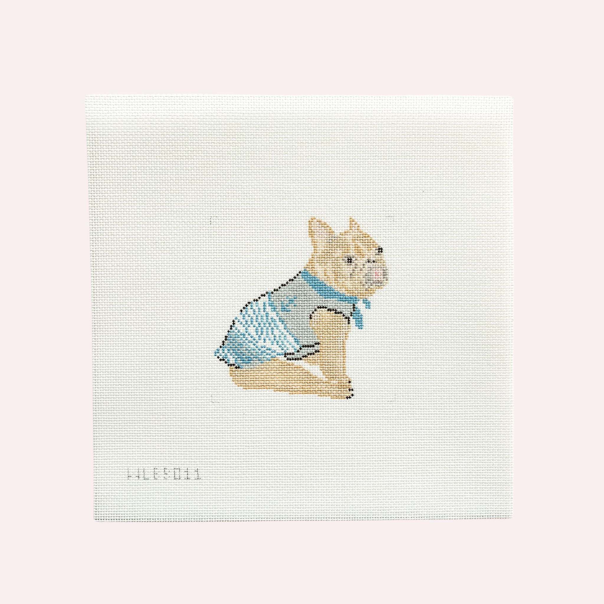 Nautical french bull dog needlepoint canvas