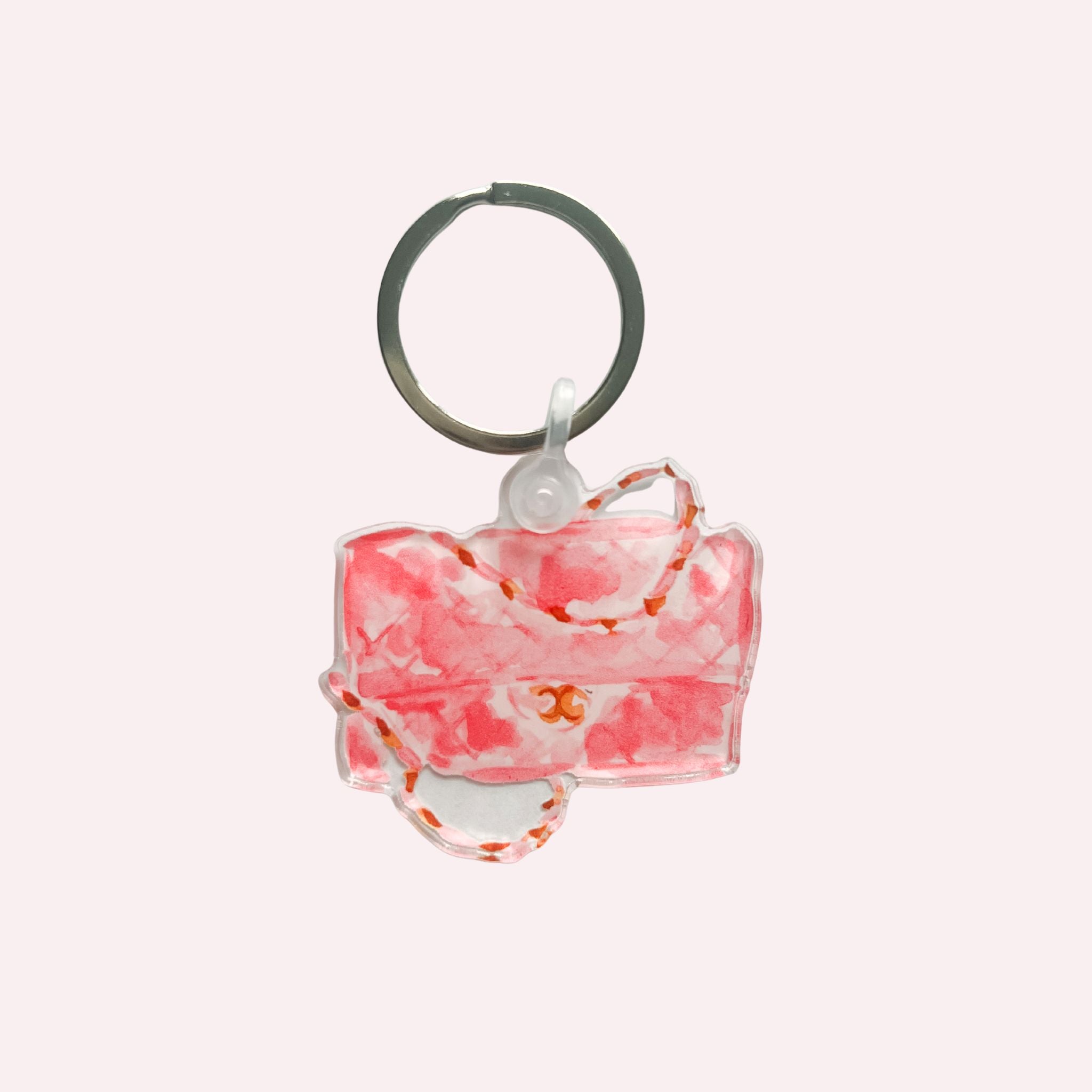 ** Pre- Order** Keychain & Needle Threader: Pink Bag