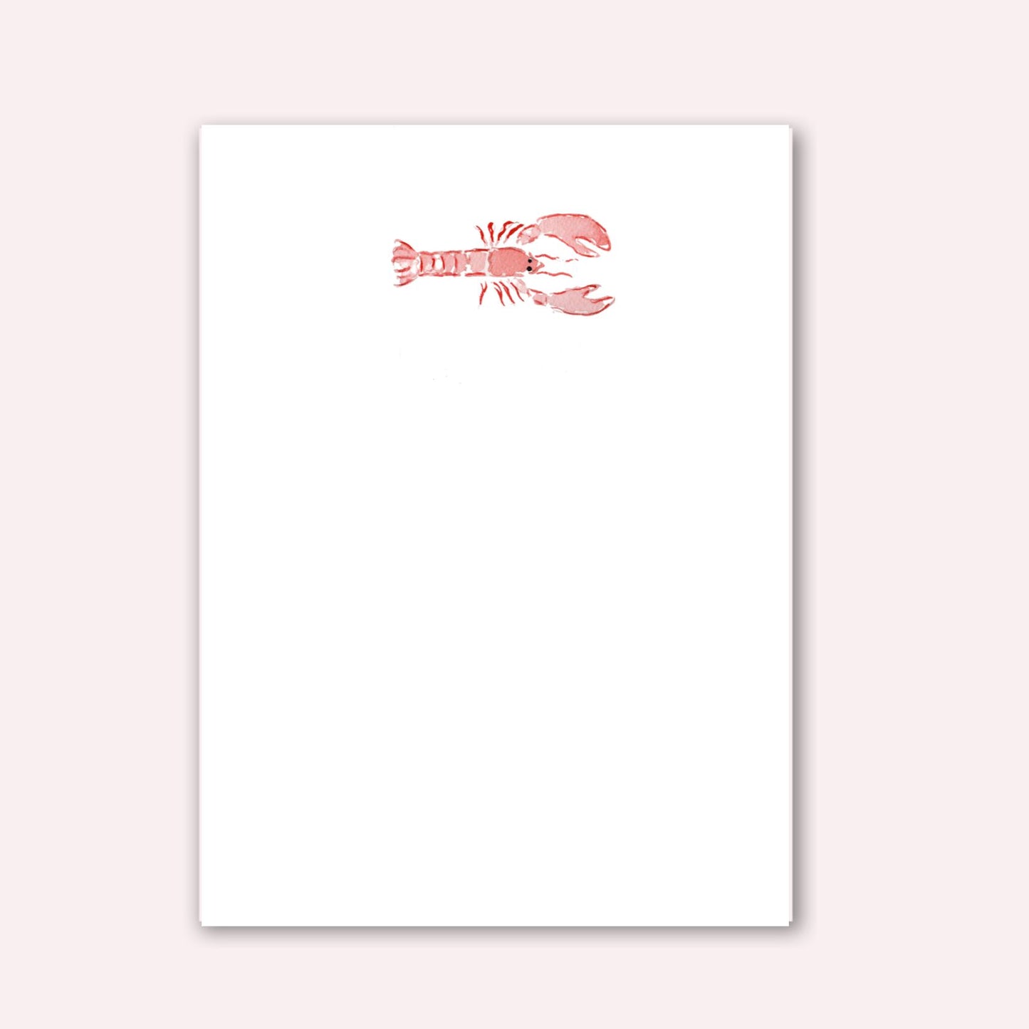 notepad with red watercolor lobster