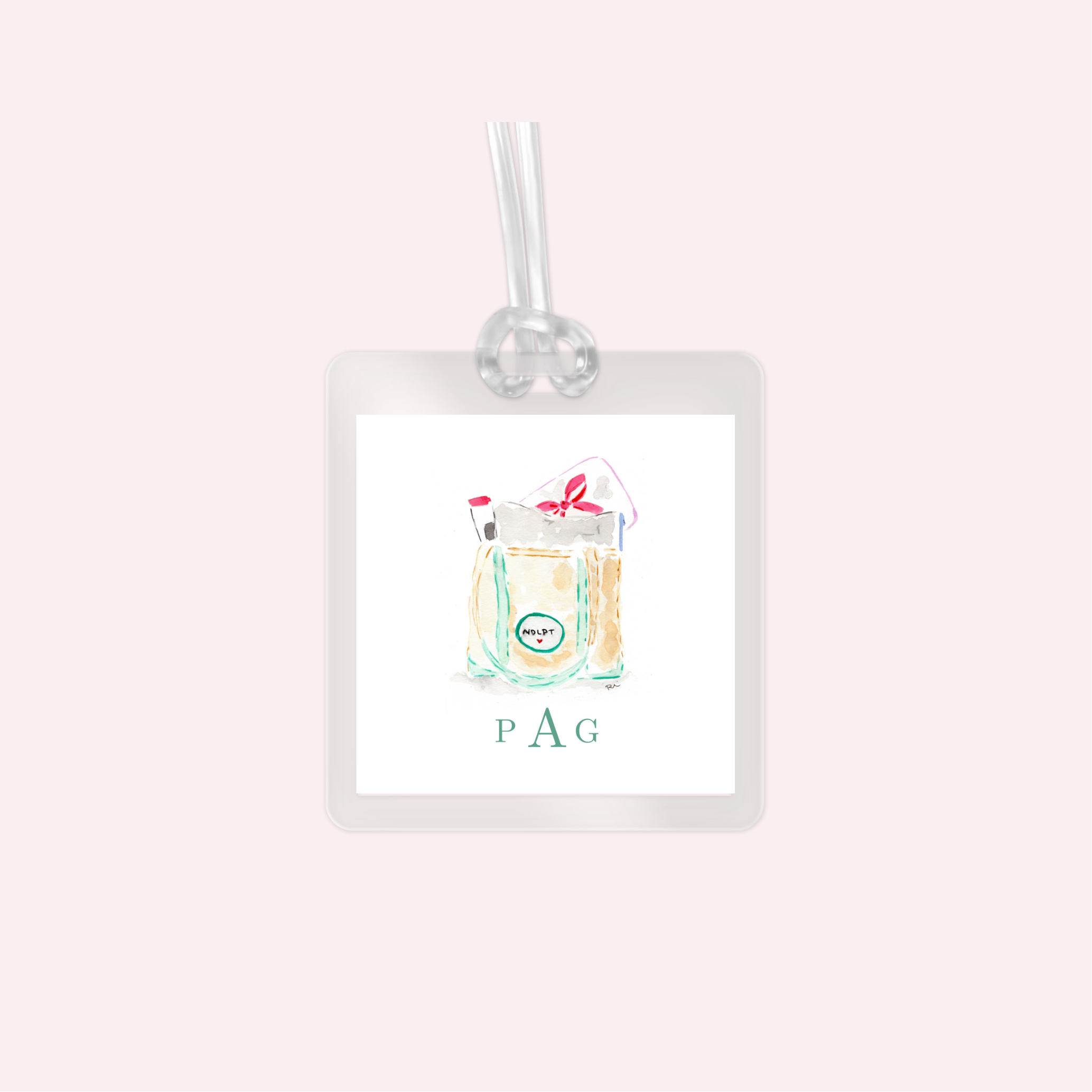 Custom Bag Tags: Laminated Needlepoint Stash Bag