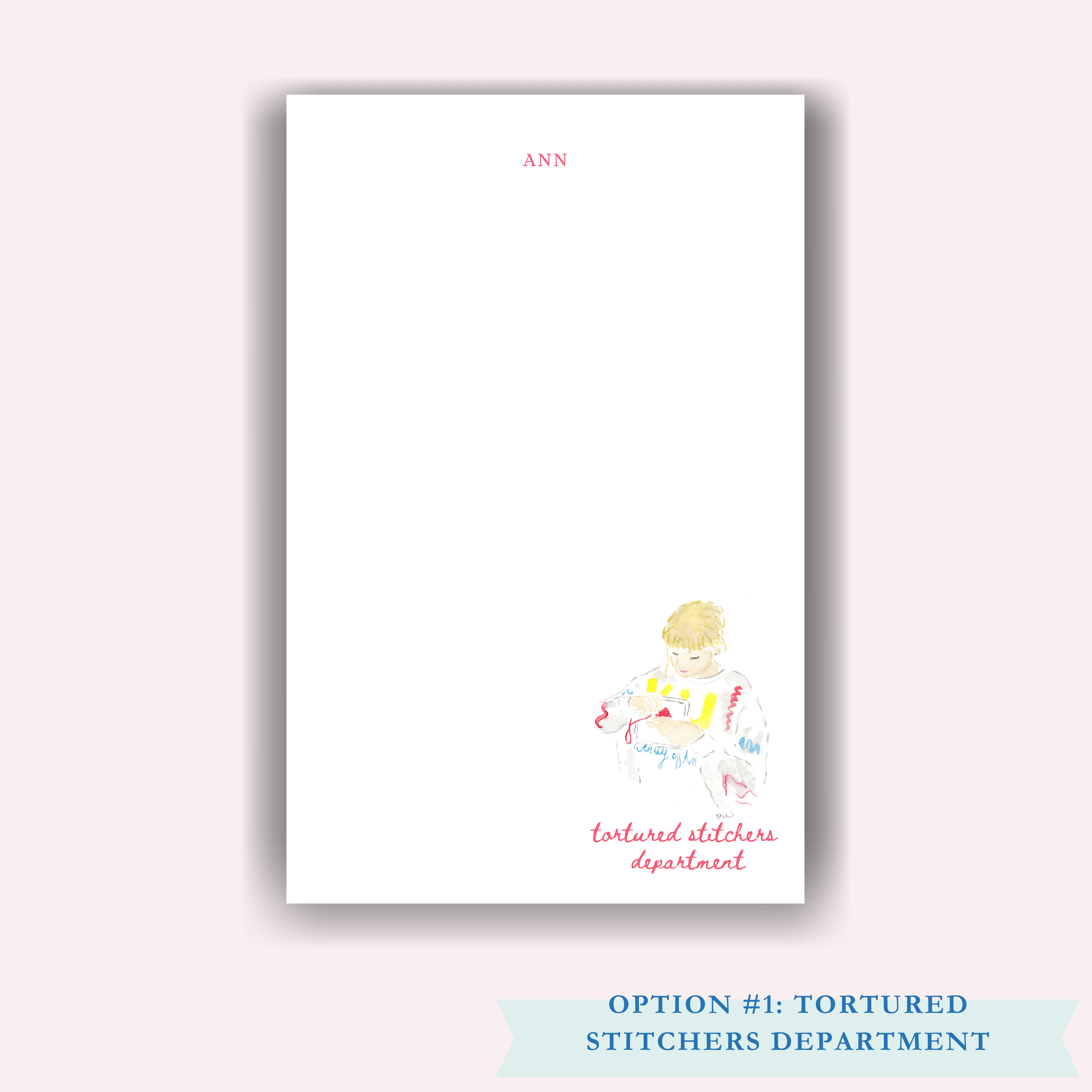 tortured stitchers department needlepoint notepad