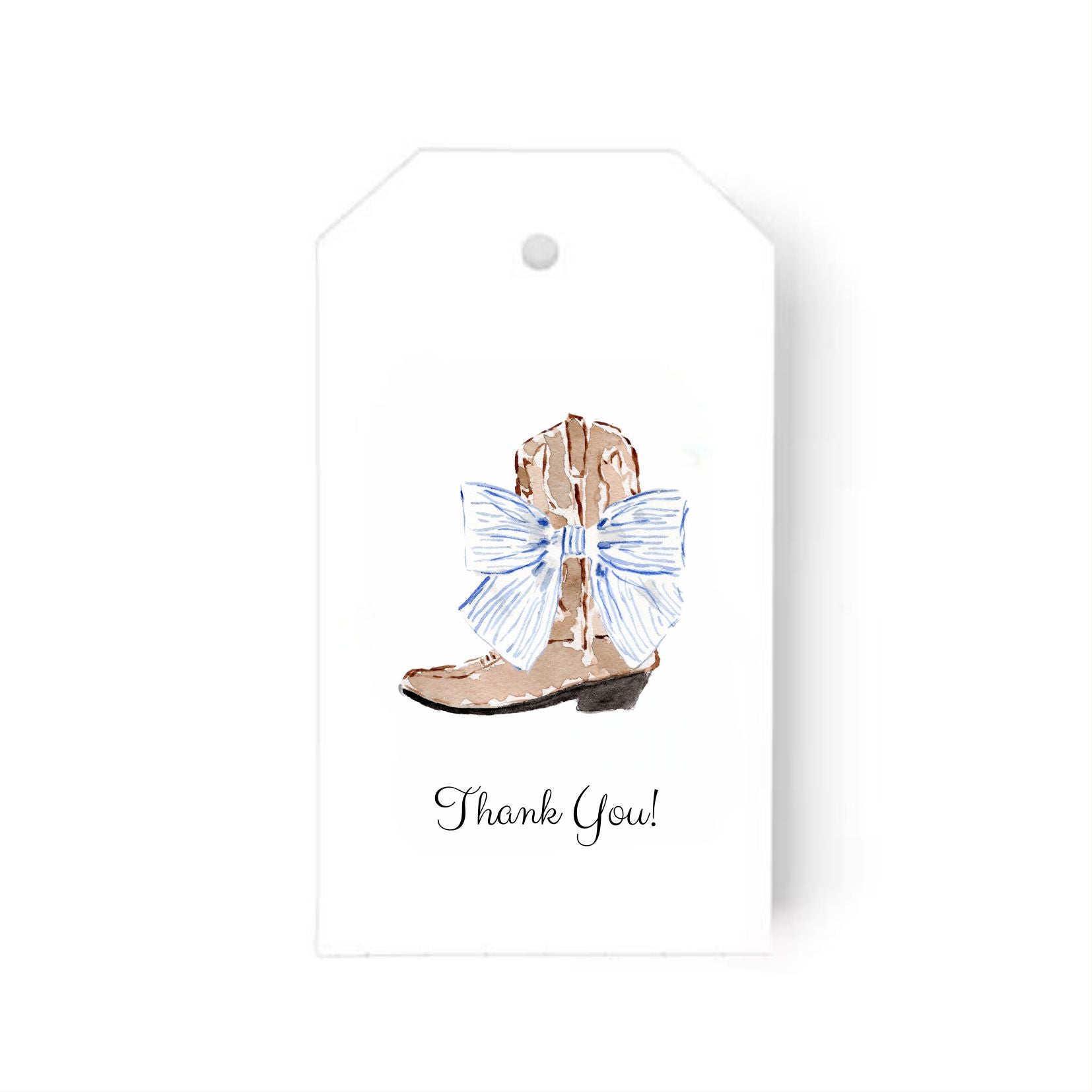 Gift Tags: Boots & Blue Bow (Thank You)
