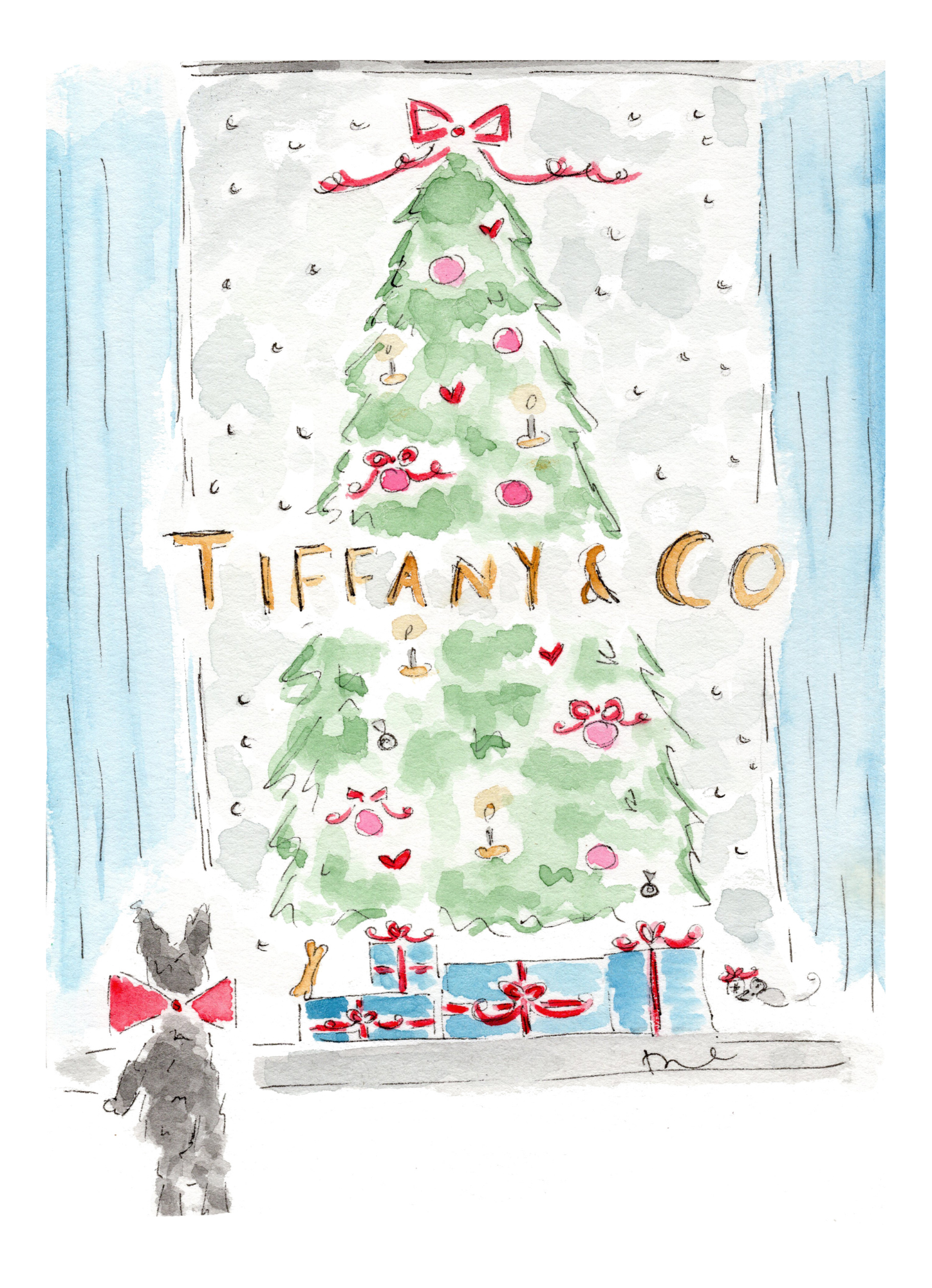 Art Print:  Holiday Window Shopping