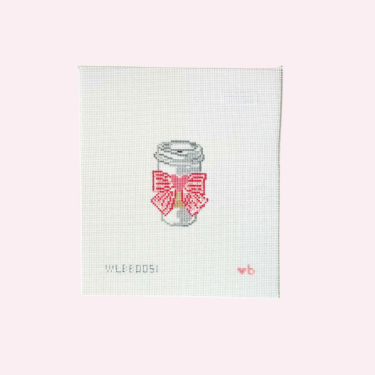 Needlepoint Canvas: Hot Coffee with Valentine Bow -)