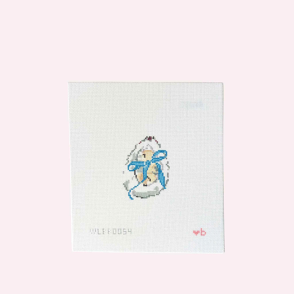 Needlepoint Canvas: Oyster with Blue Bow)