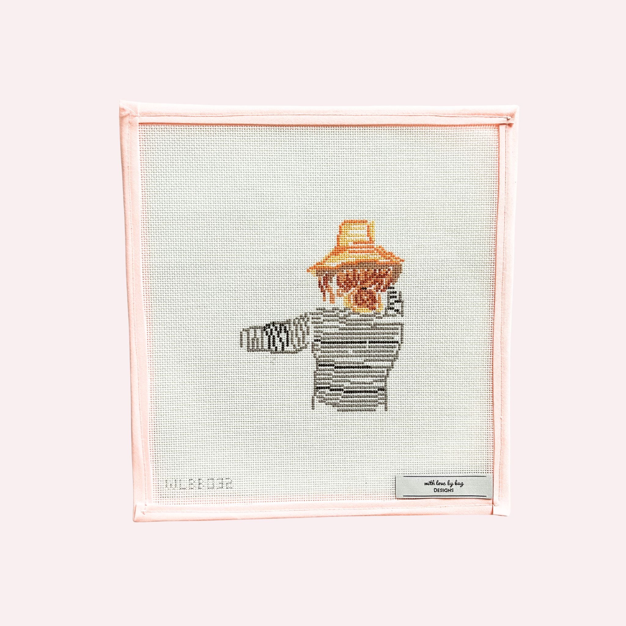 Needlepoint Canvas: Girl in Stripes