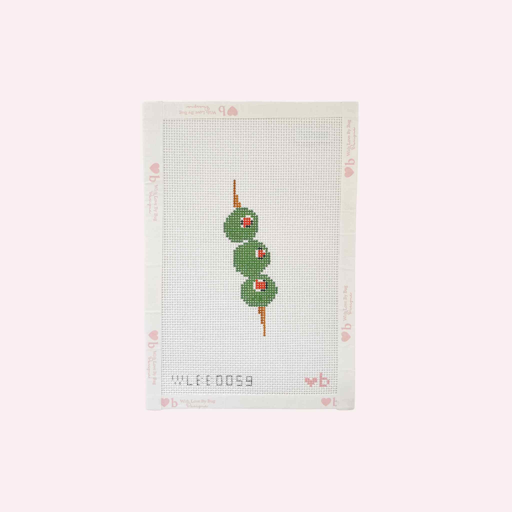 Needlepoint Canvas: Olive Cocktail Pick (13 Mesh)