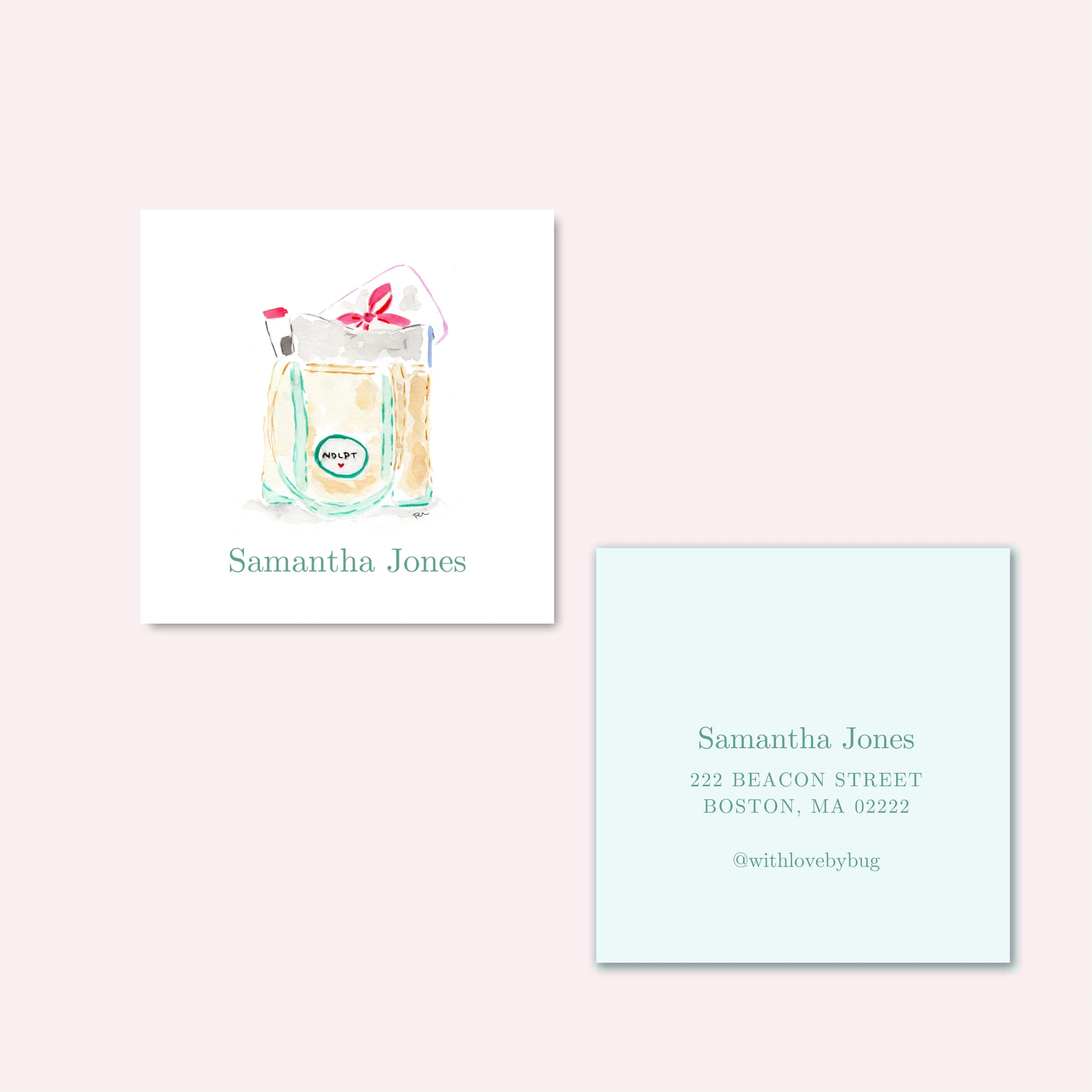 Semi Custom Needlepoint Enclosure Card: Stash Bag