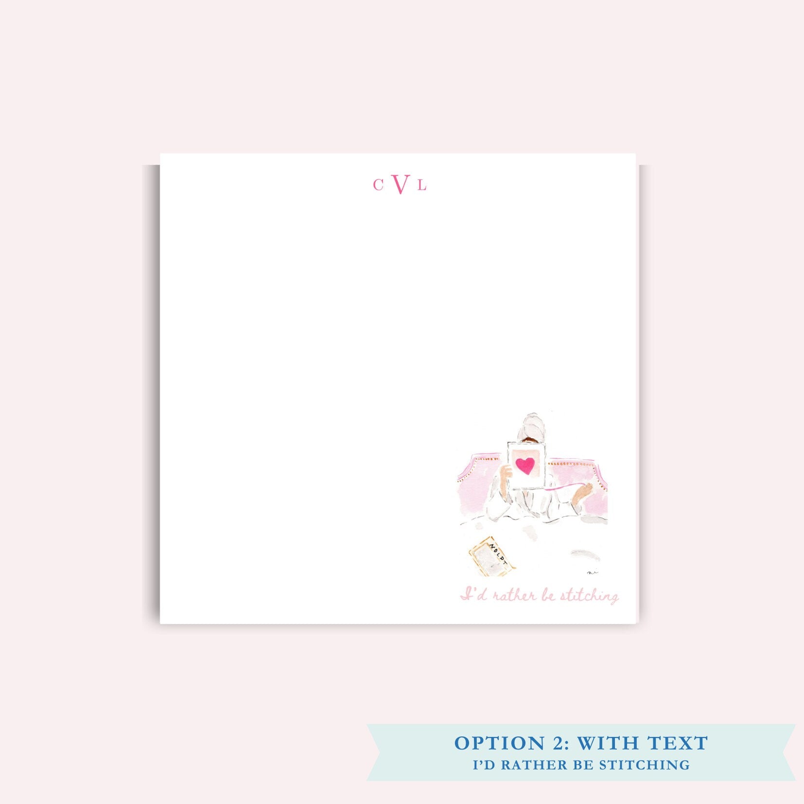Custom Notepad: I'd Rather Be Stitching (Square)