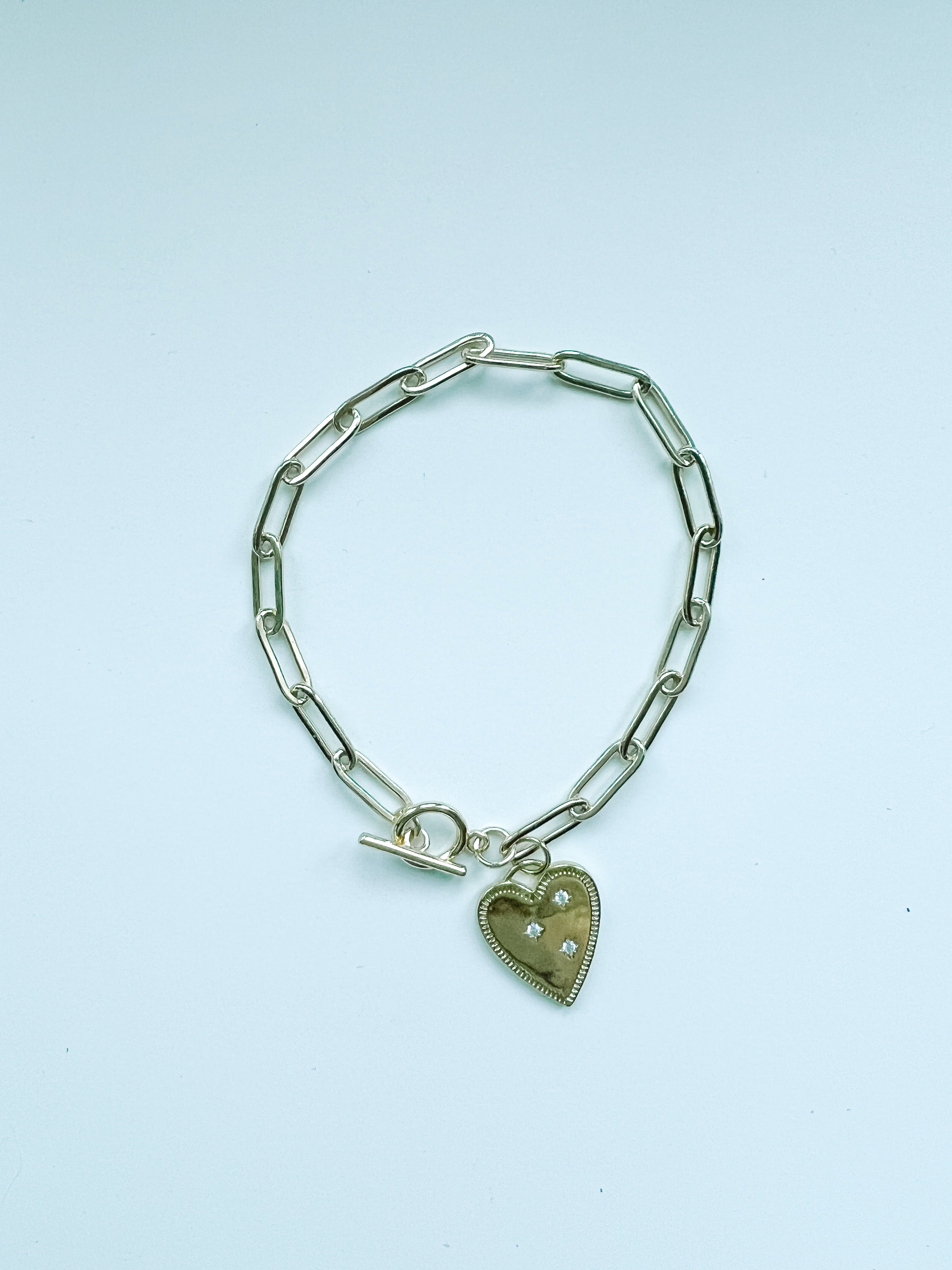 Gold Heart Charm Bracelet