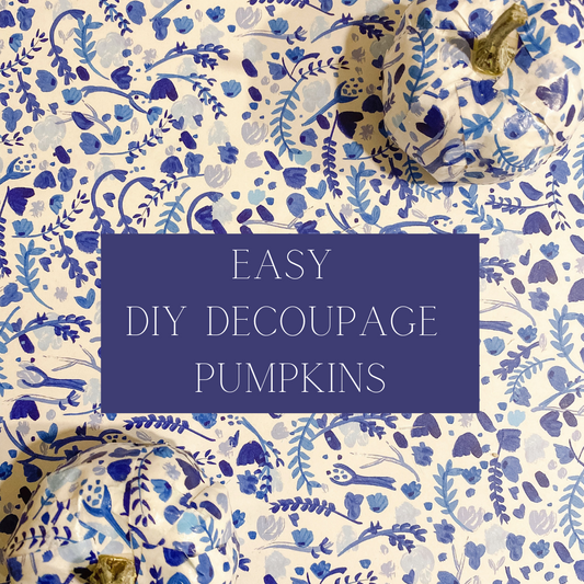 DIY: Blue & White Decoupage Pumpkins