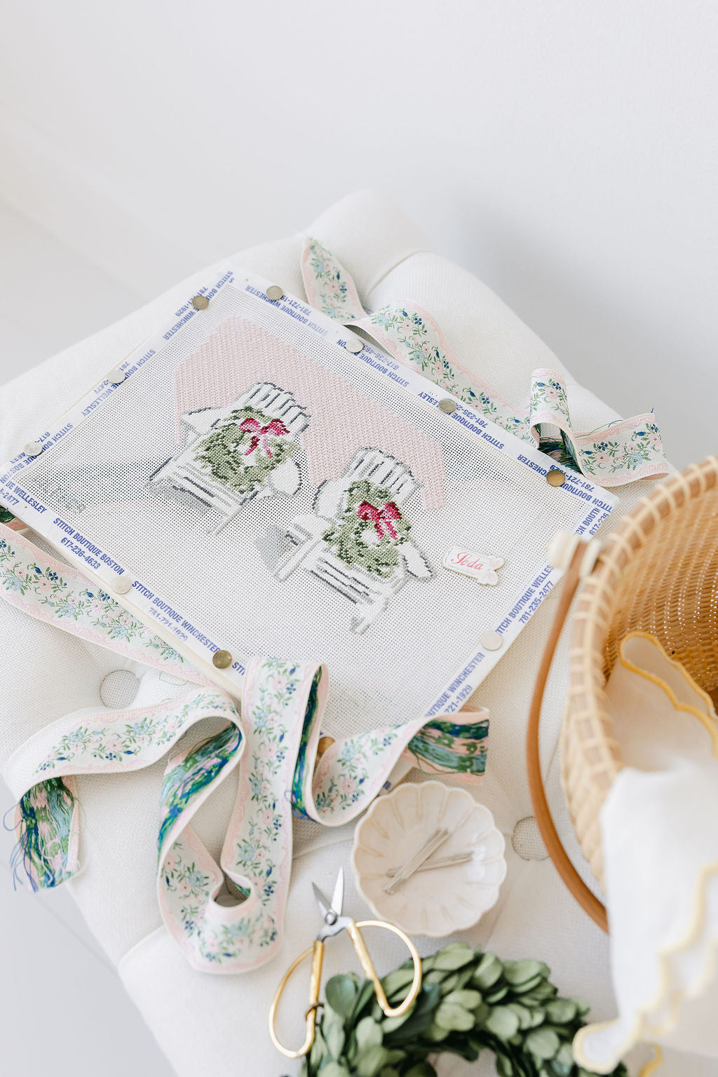 Thread Colors for My Adirondack Chair Needlepoint Canvas 🌲🎀