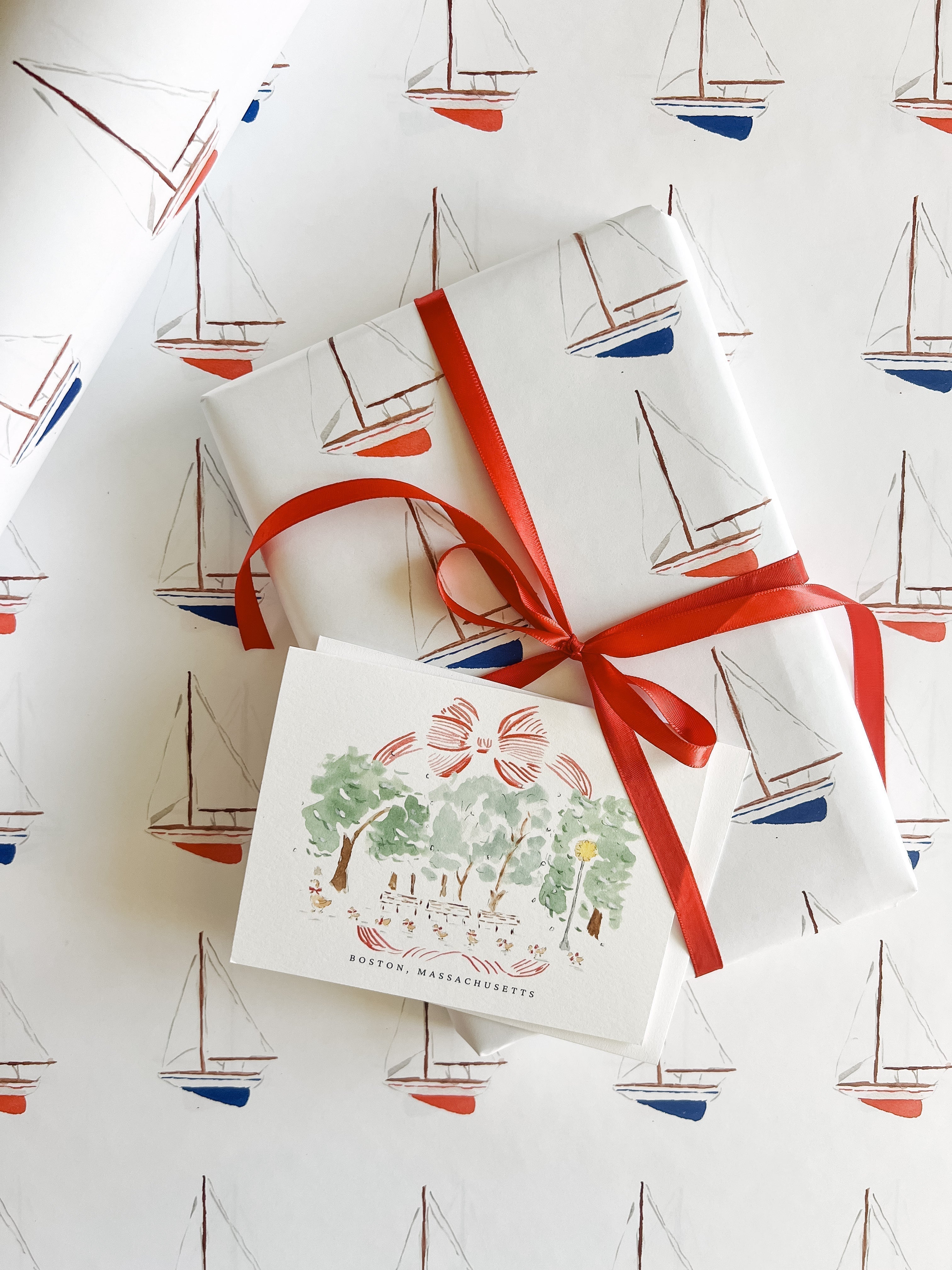 Holiday 2025 Coastal Christmas stationery and ornaments collection flat lay