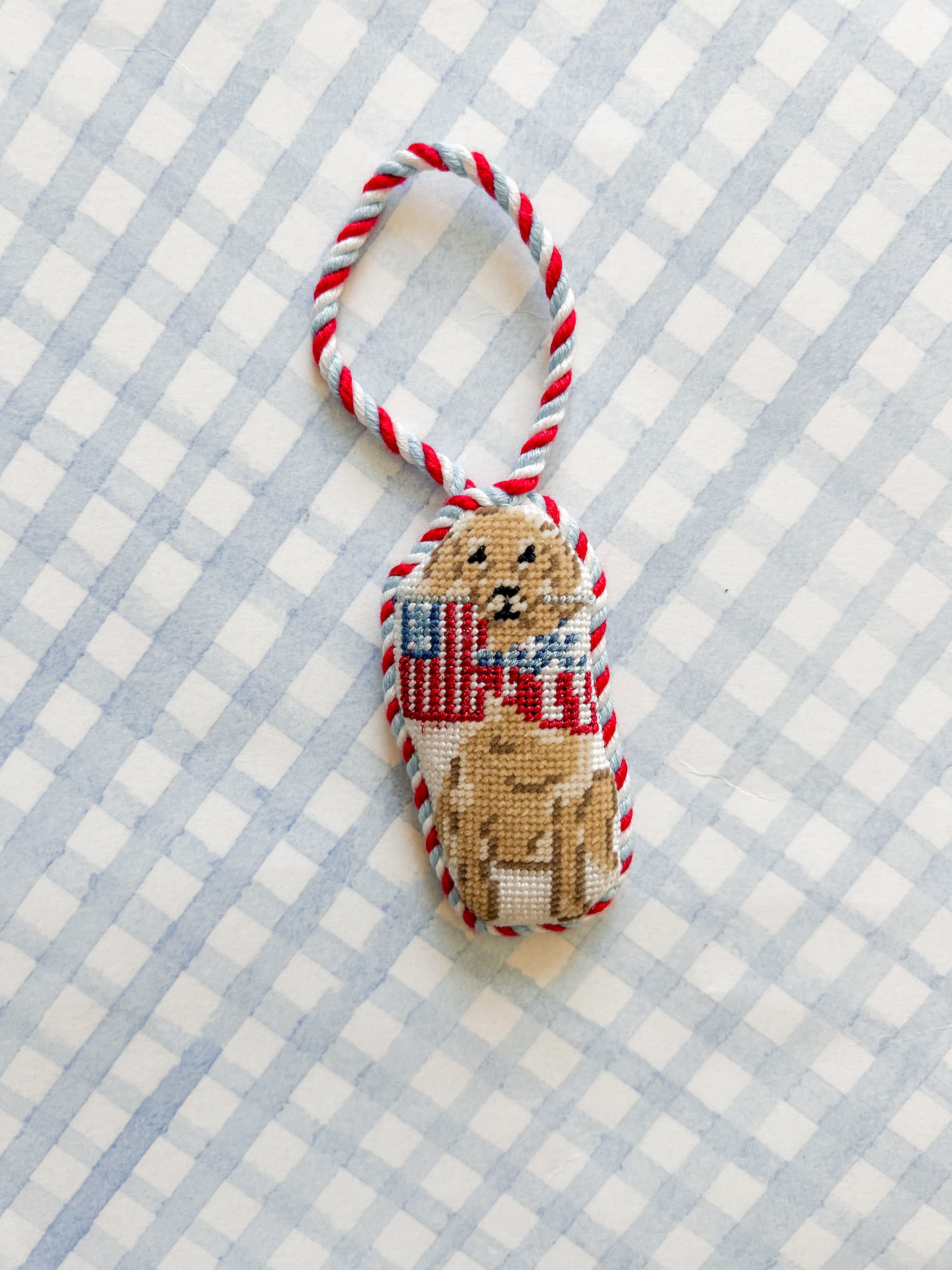 Needlepoint Canvas: Patriotic Pup