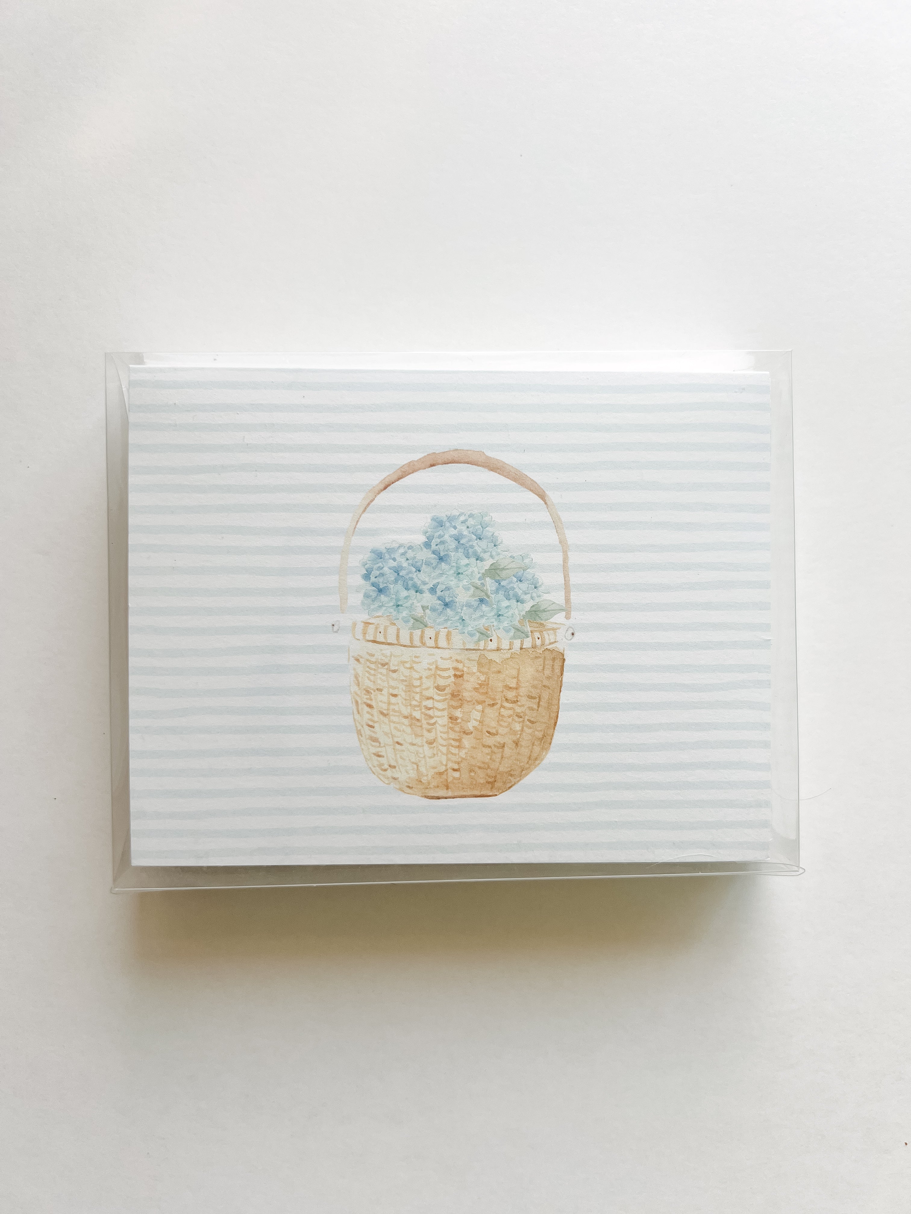 Folded Card: Hydrangea Nantucket Basket- set of 8