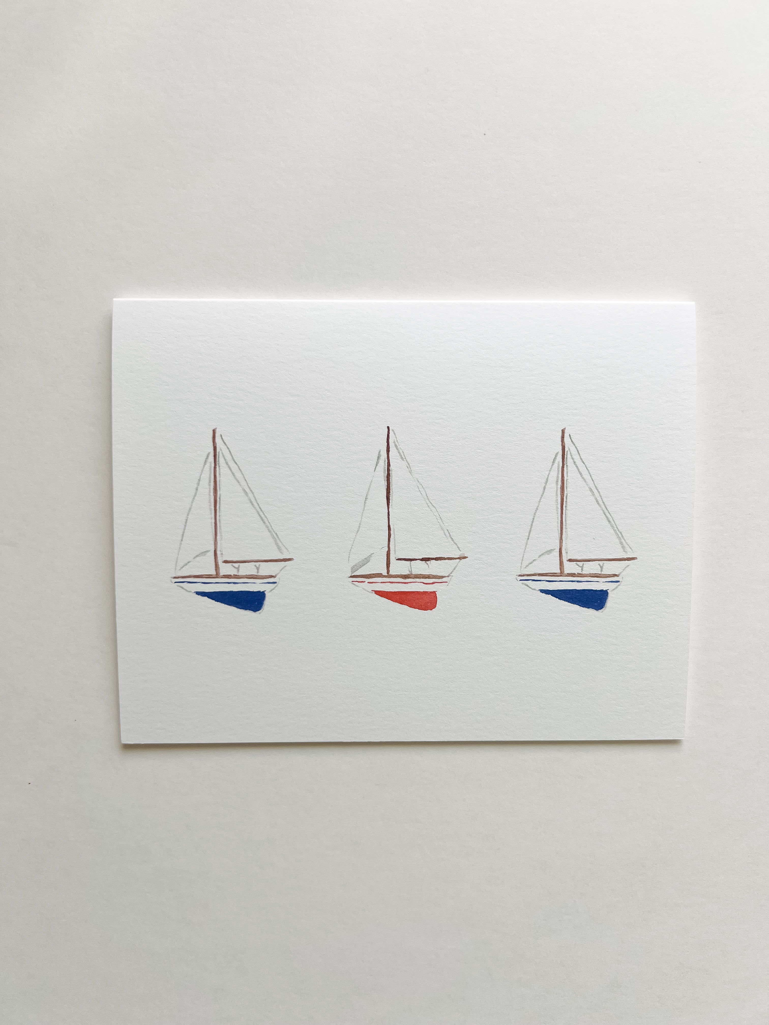 Folded Card: Fleet of Boats- set of 8