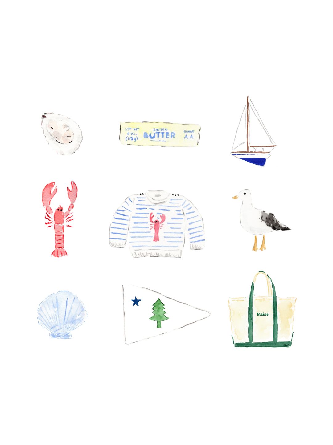 Art Print: Maine Icons