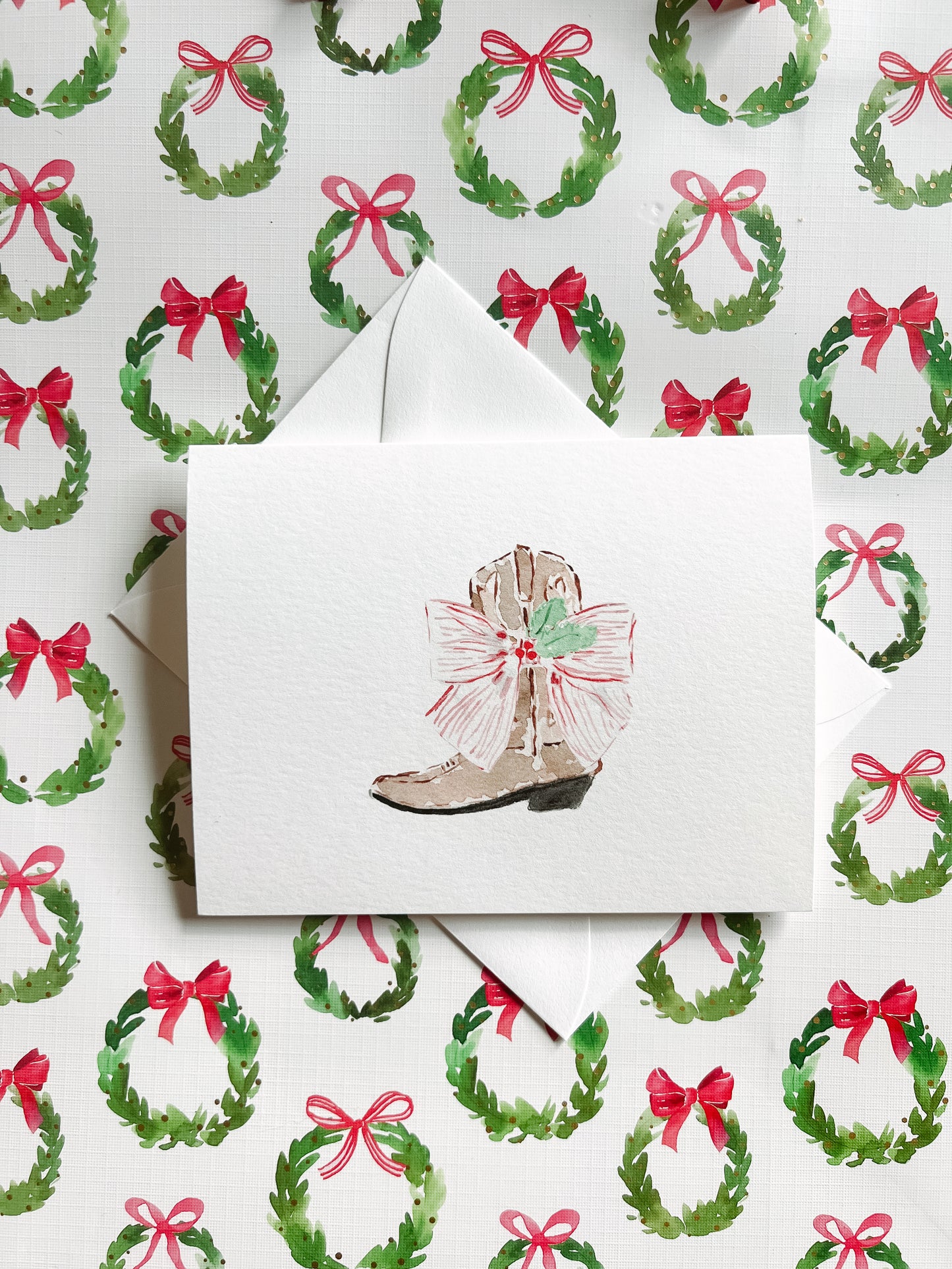 Greeting Card: Holiday Boot & Bow