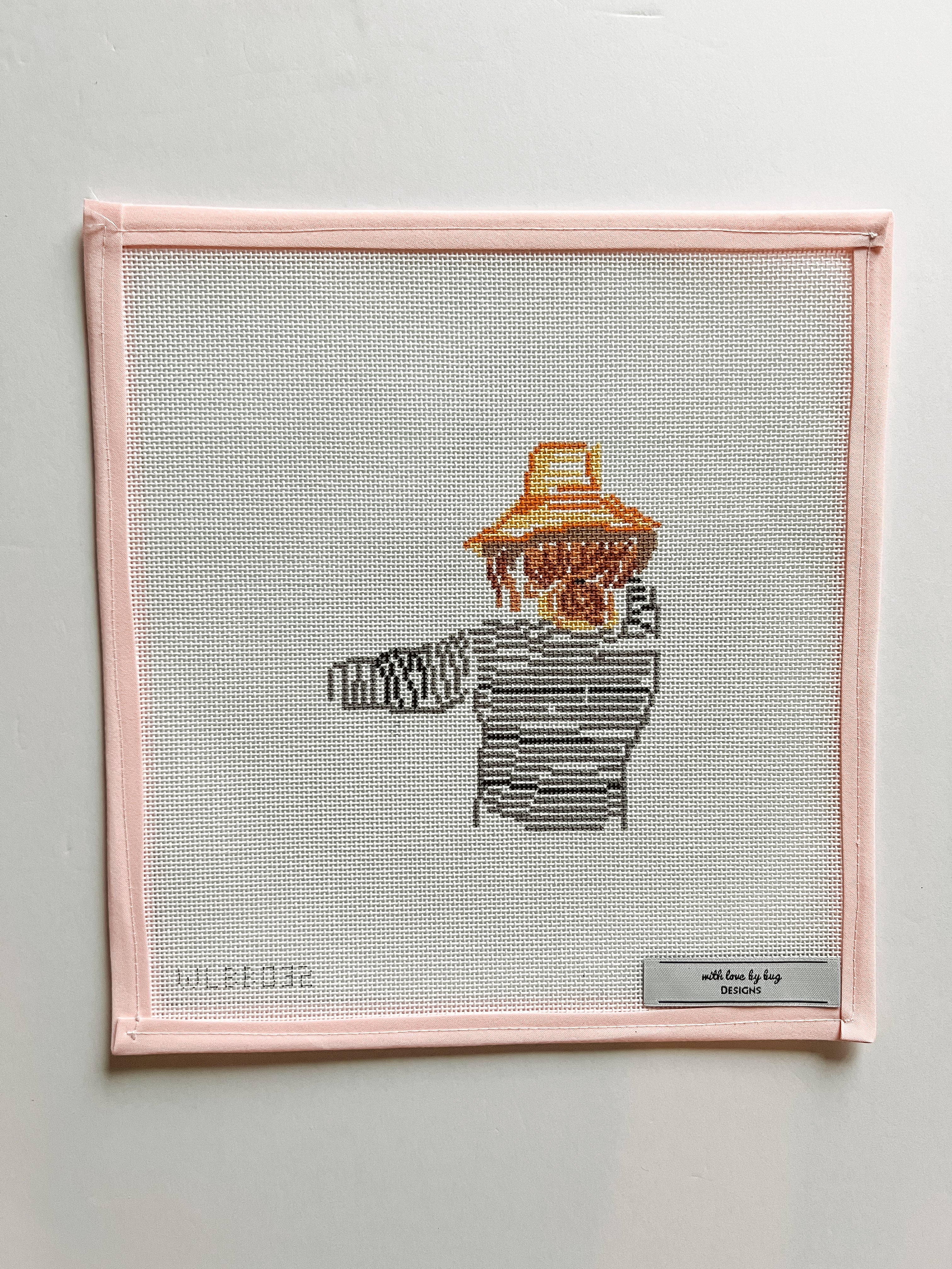 Needlepoint Canvas: Girl in Stripes