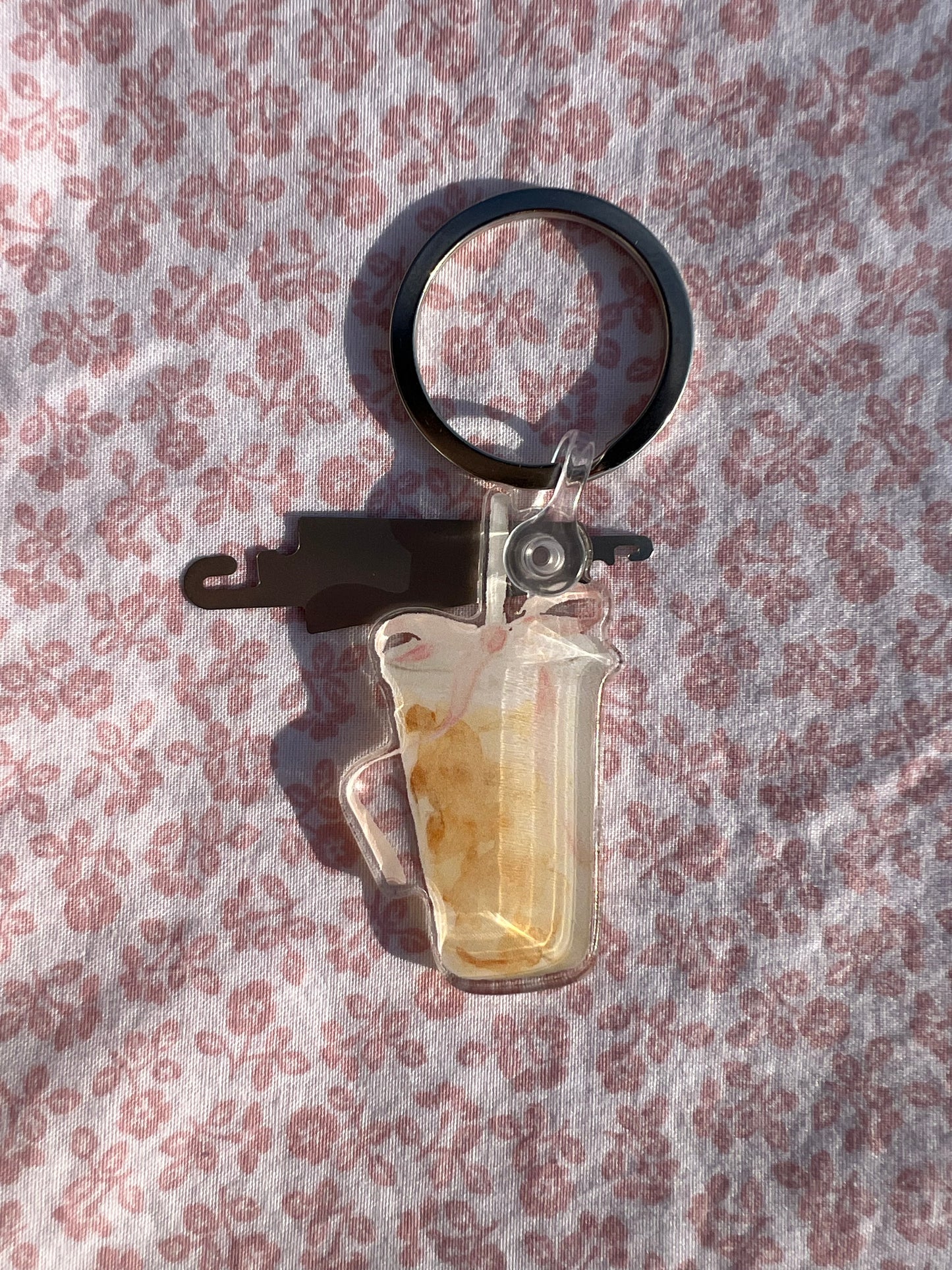 Mini Keychain & Needle Threader: Iced Coffee