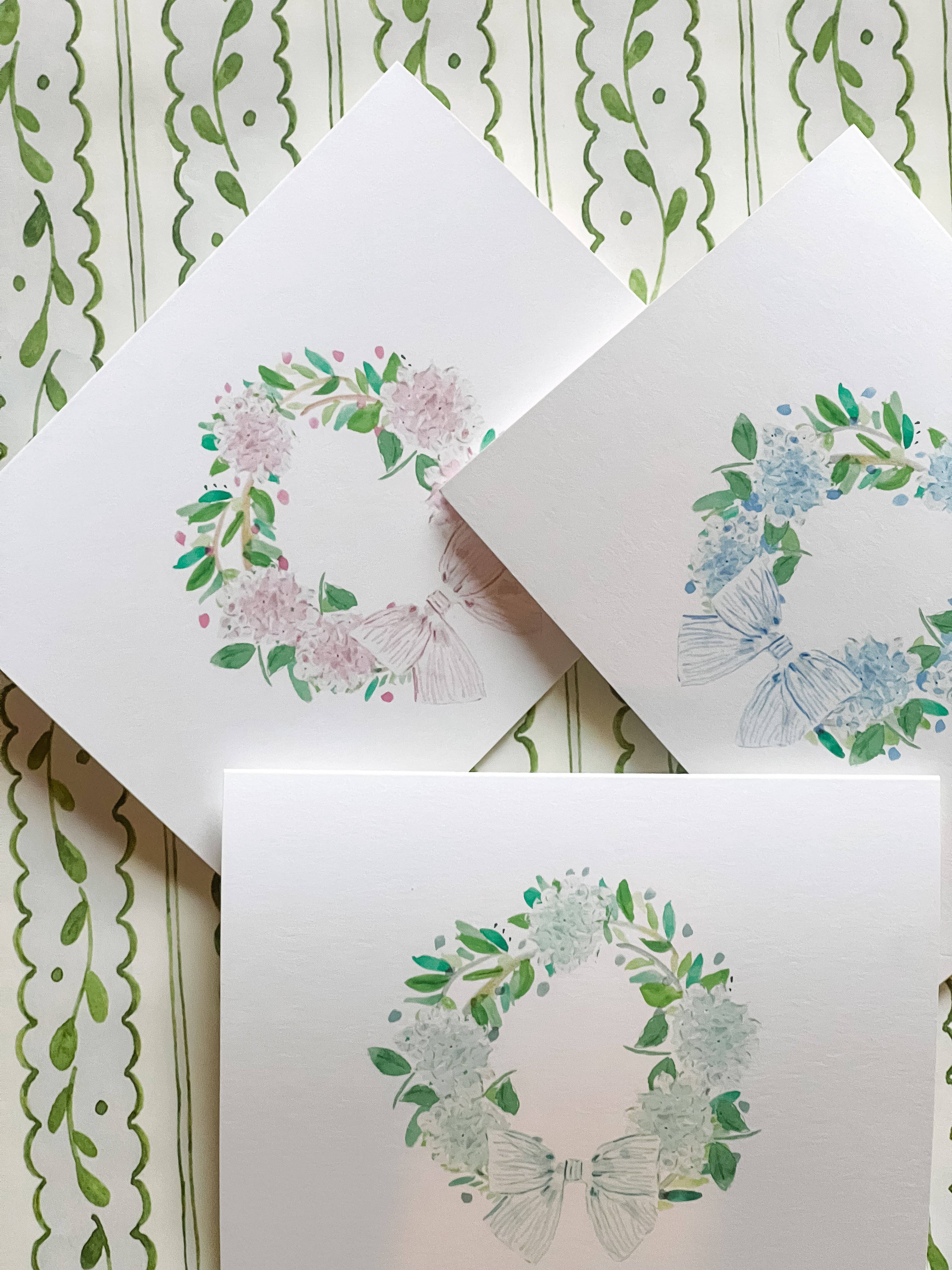 Greeting Card: Mixed Pack - Hydrangea Wreaths