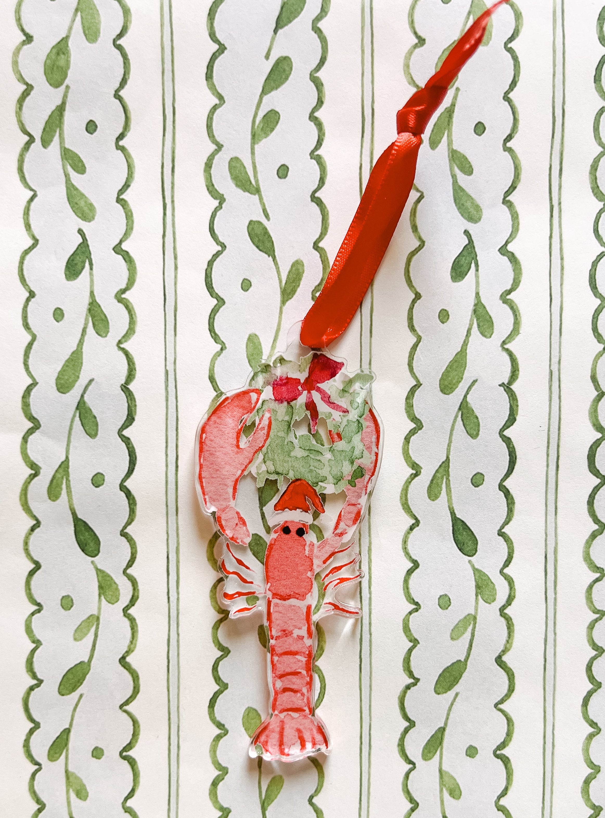 Acrylic Ornament: Holiday Lobster