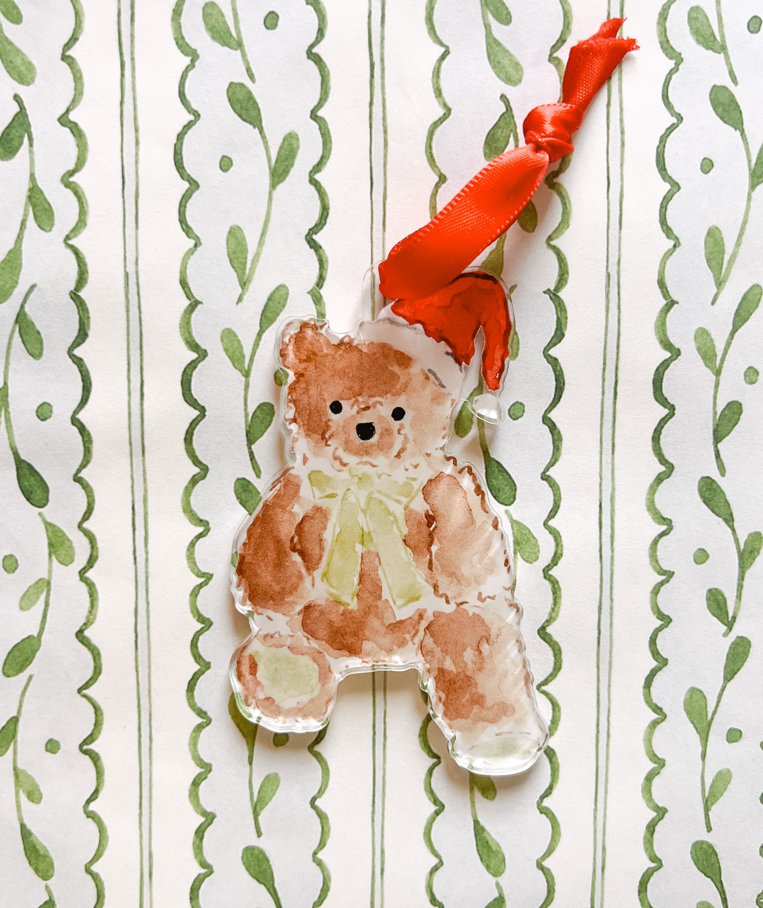 Acrylic Ornament: Holiday Teddy