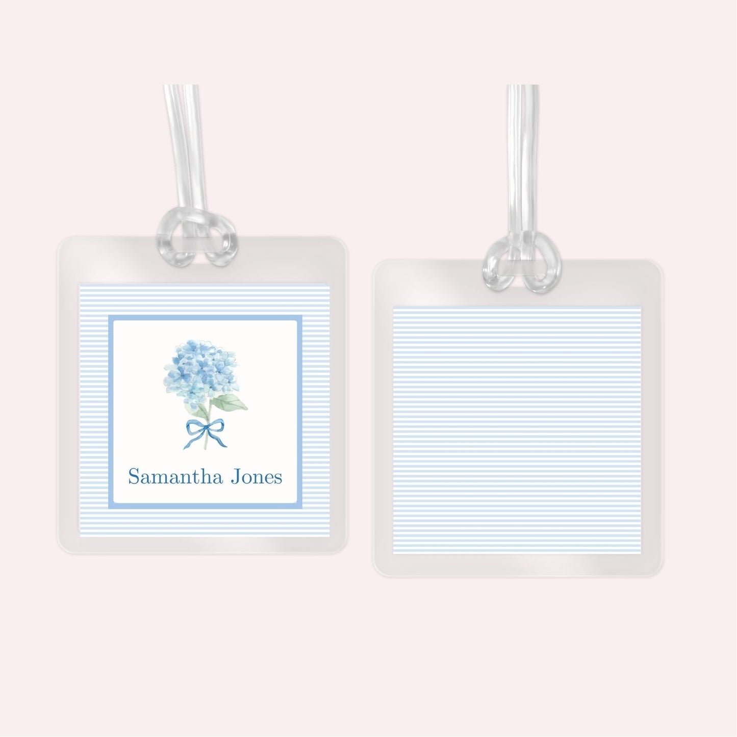 Custom Bag Tags: Laminated Hydrangea Tag