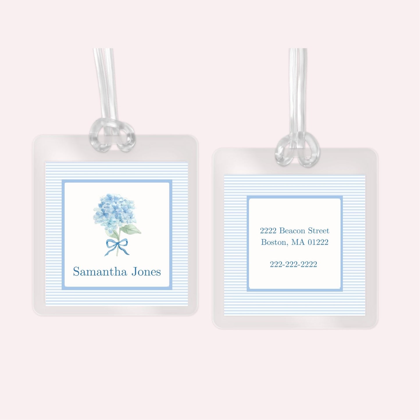 Custom Bag Tags: Laminated Hydrangea Tag