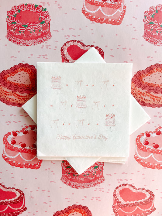 Happy Galentines Day Premium Cocktail Napkins | Party Pack of 12 | Designer Paper Napkins