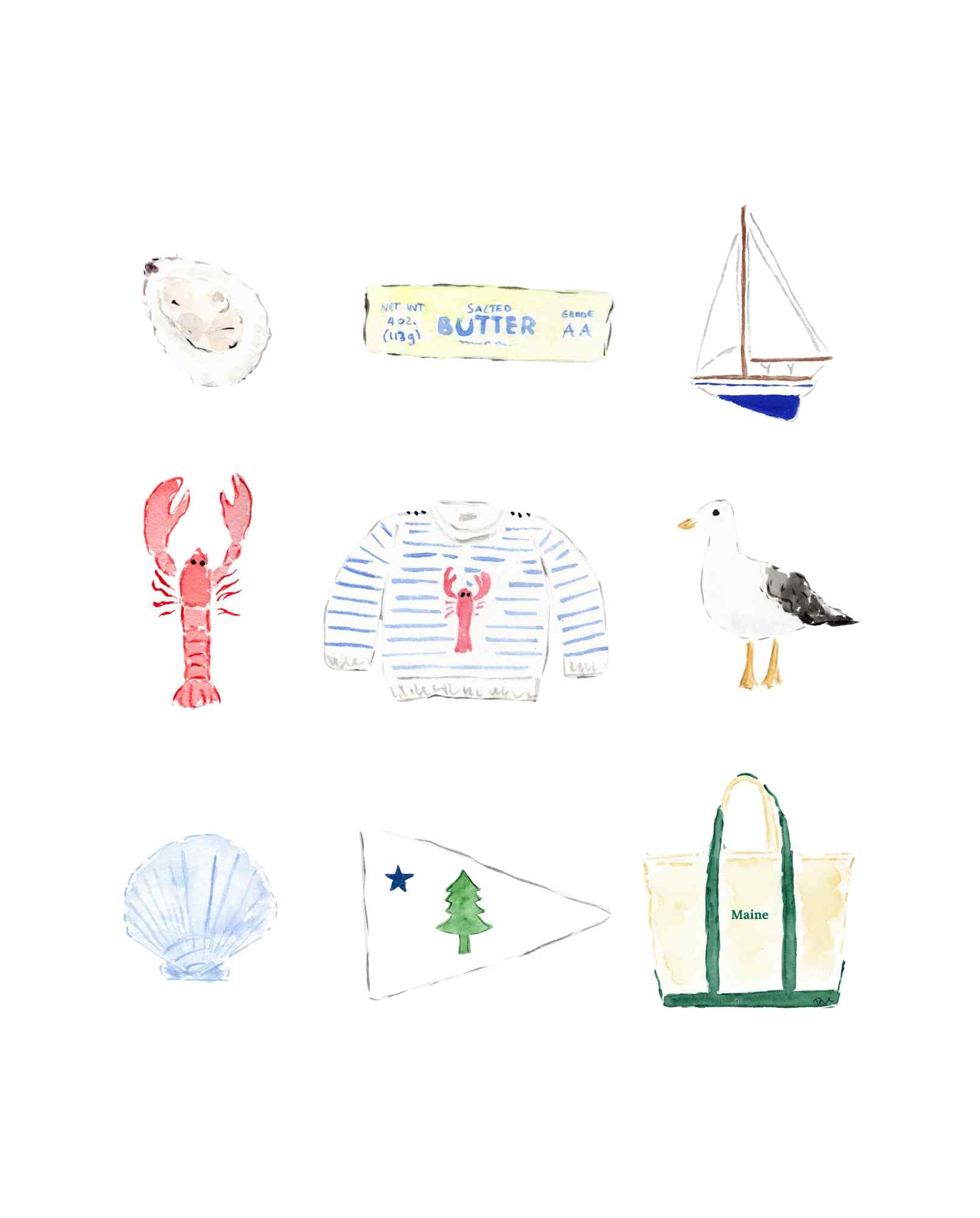 Art Print: Maine Icons