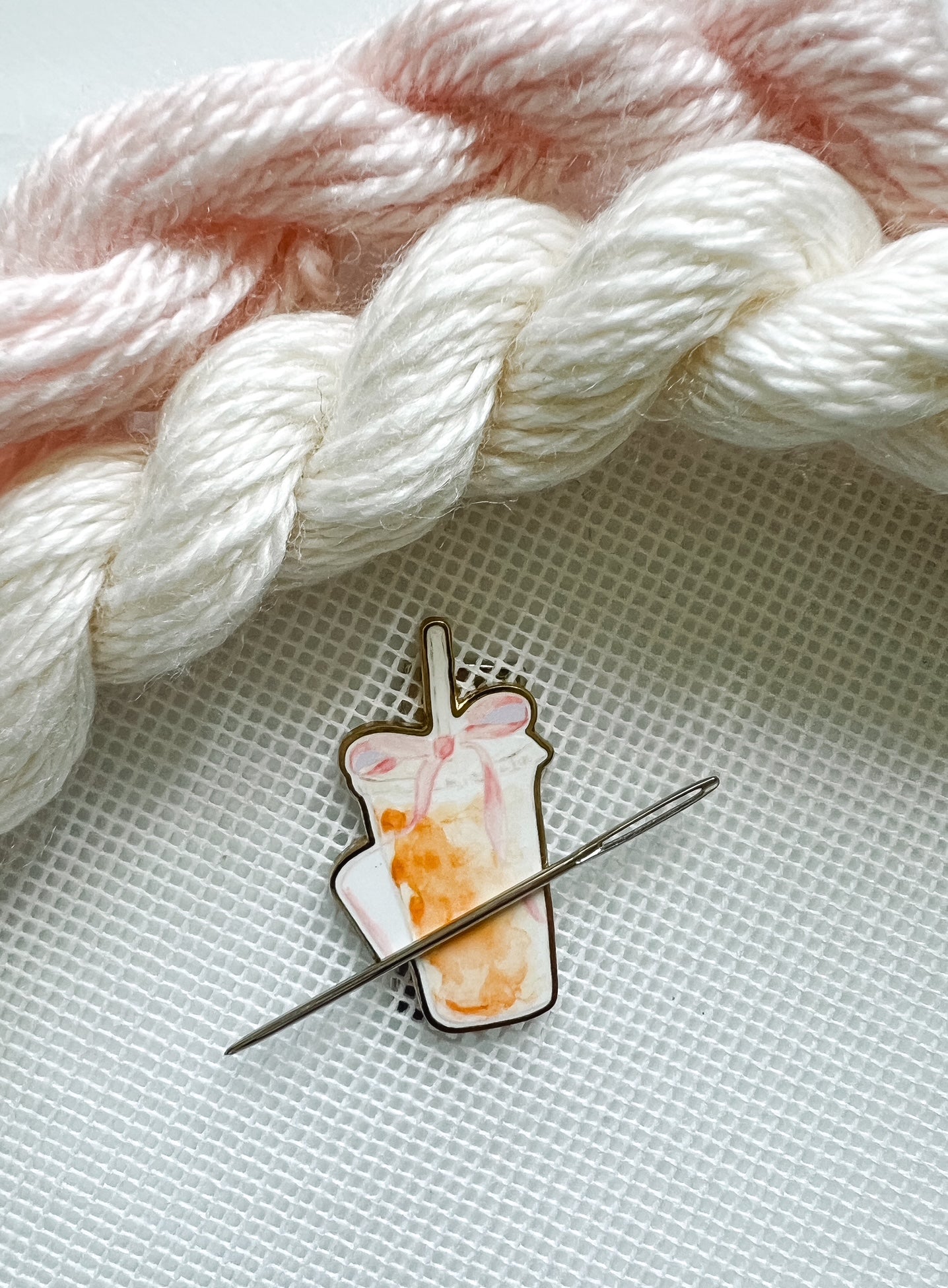 Iced Coffee Needle Minder | Magnetic Needlepoint Accessory