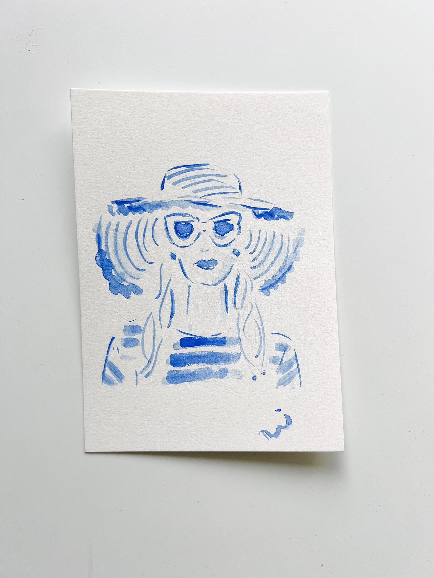 Holiday Sale: Girl in Sunhat (Blue)