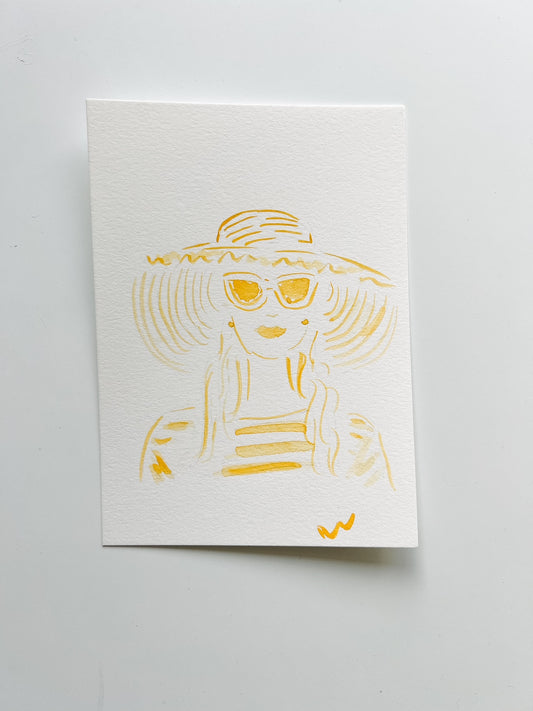 Holiday Sale: Girl in Sunhat (yellow)