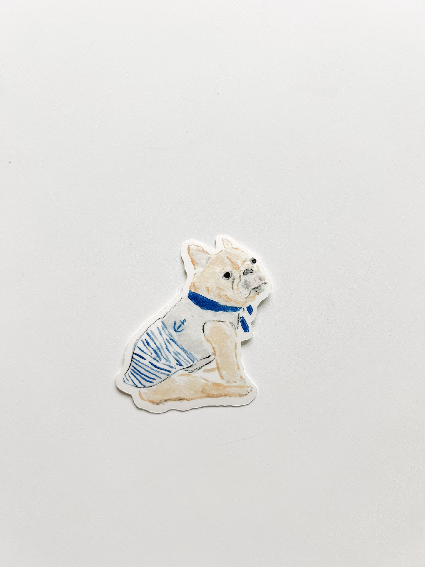 french bulldog wearing a sailor costume sticker