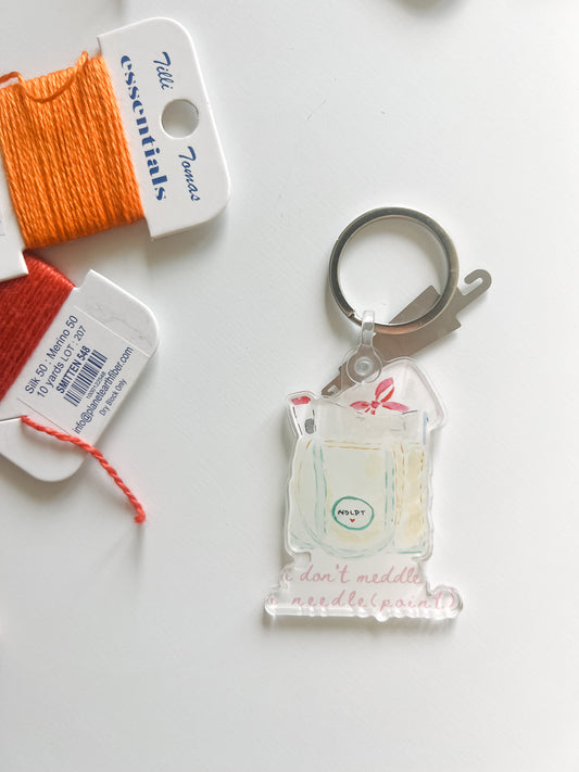 Keychain & Needle Threader: Needlepoint Stash Bag