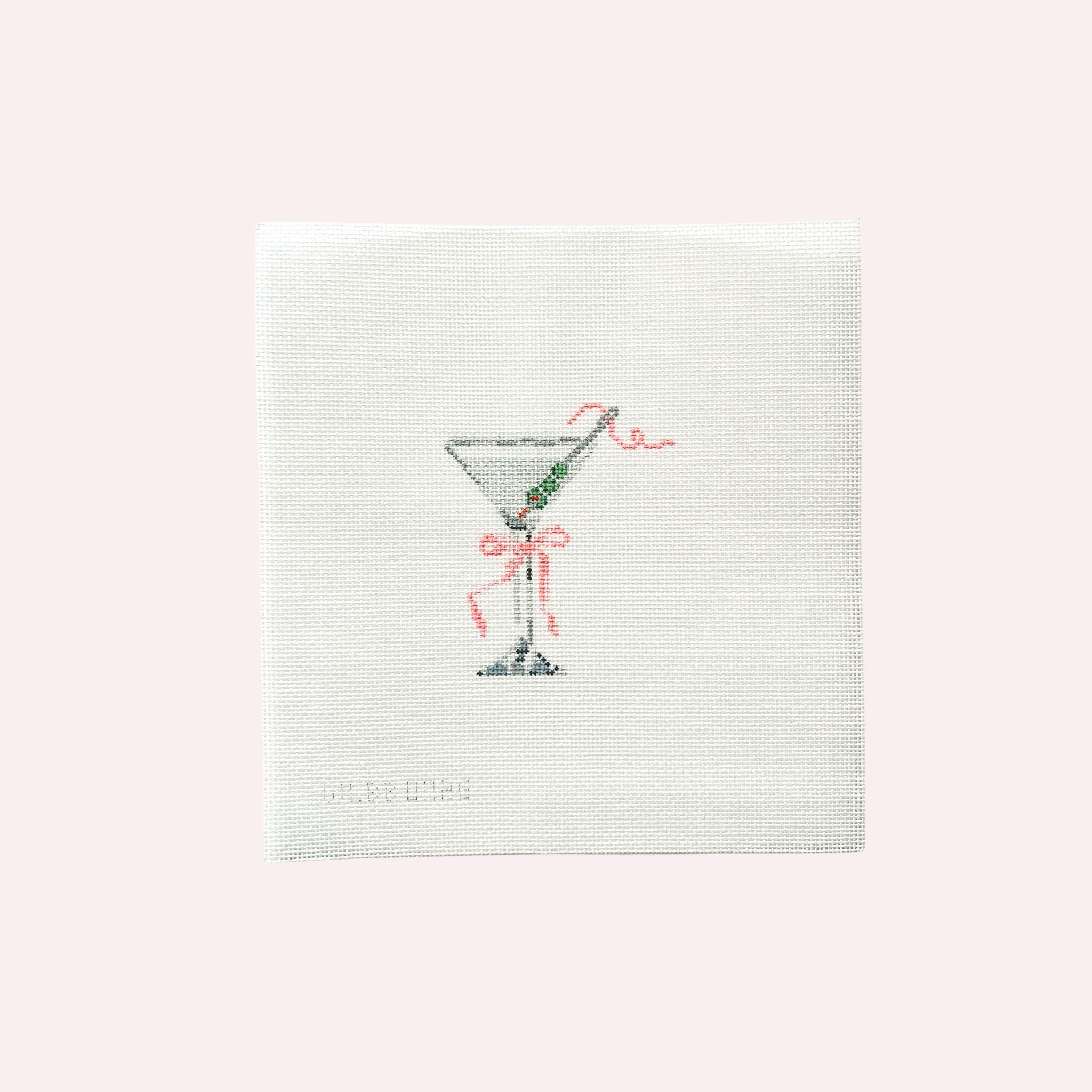 Needlepoint Canvas:  Martini with Bow