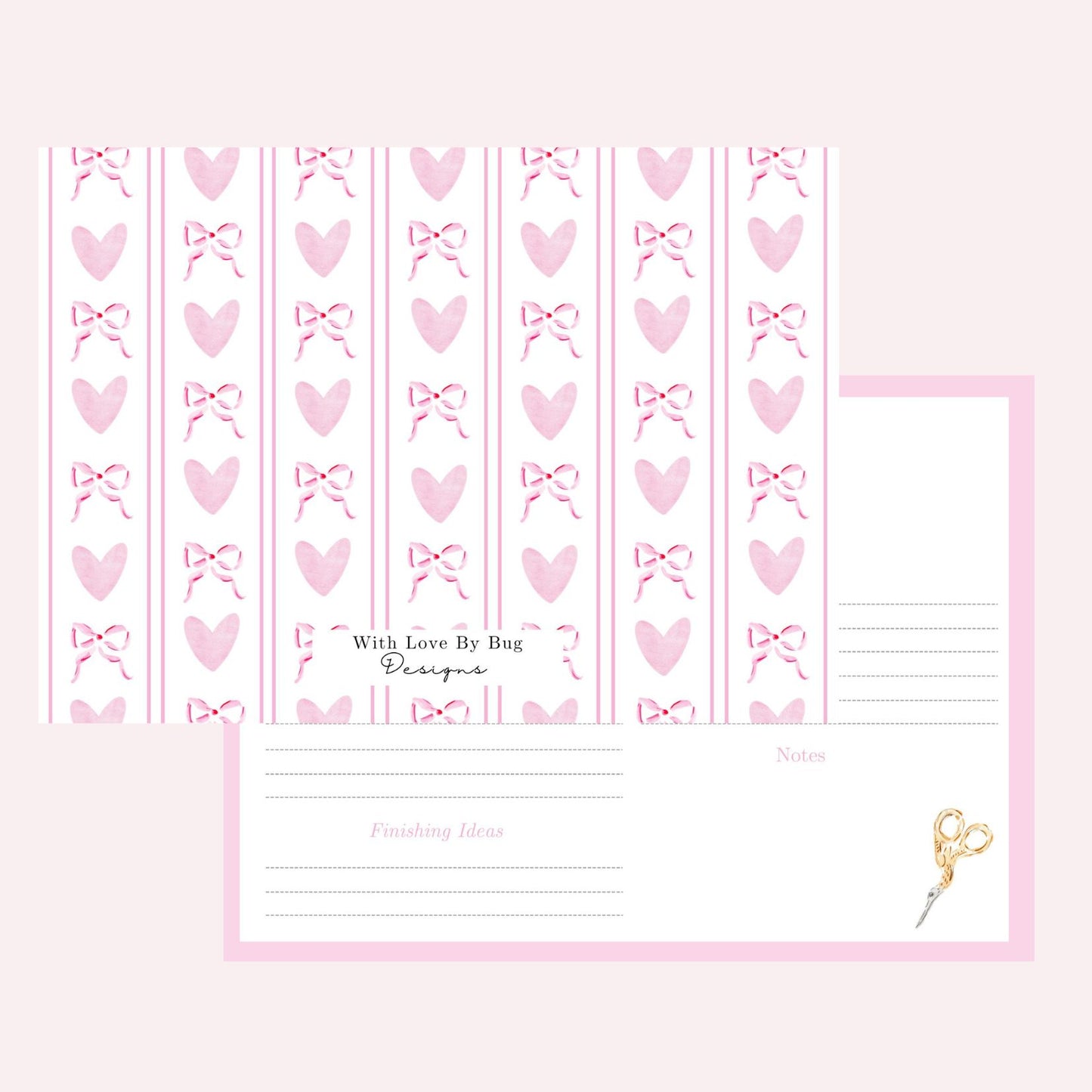 Needlepoint Project Cards: Bows & Hearts