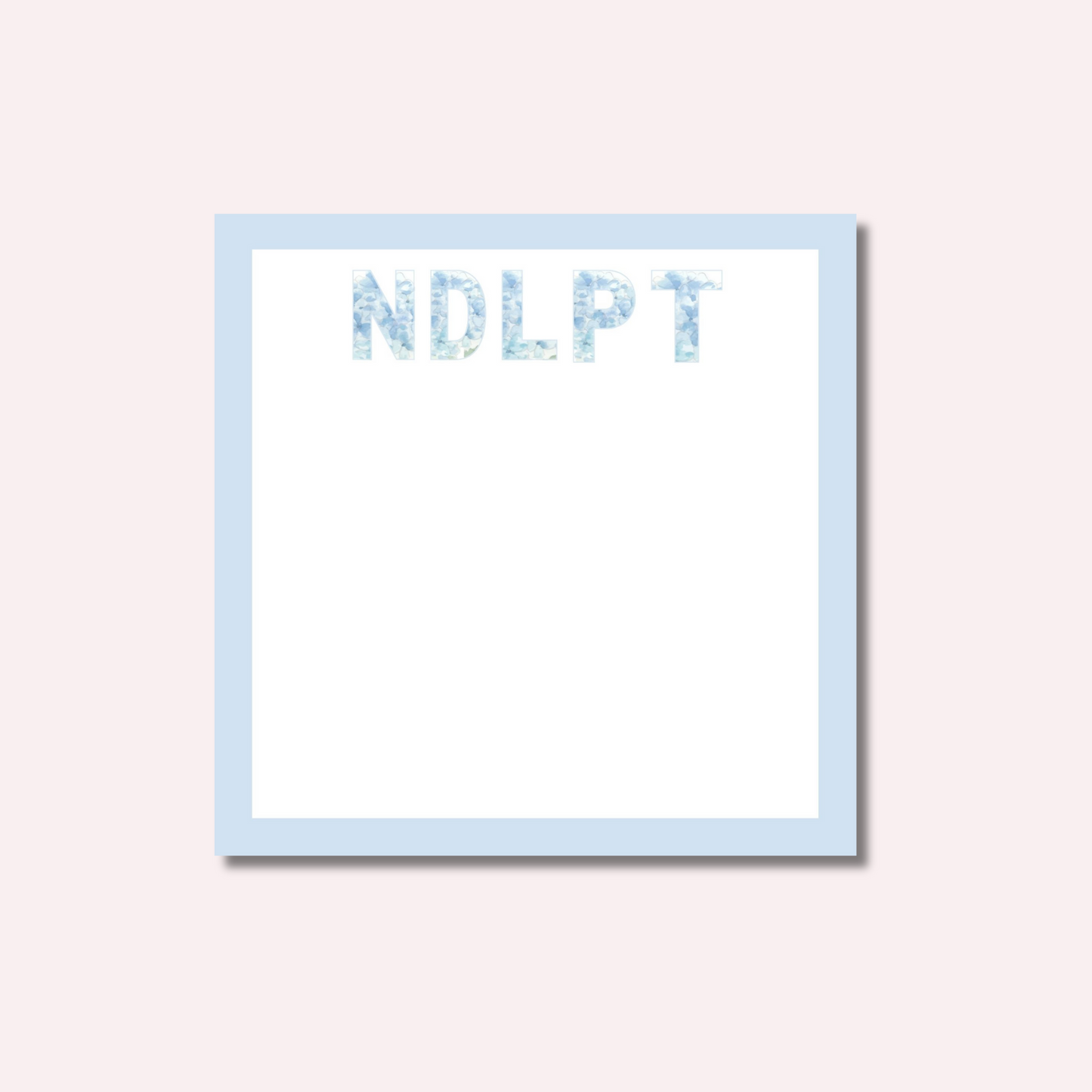 Notepad: Square Needlepoint Notepad with Blue Border